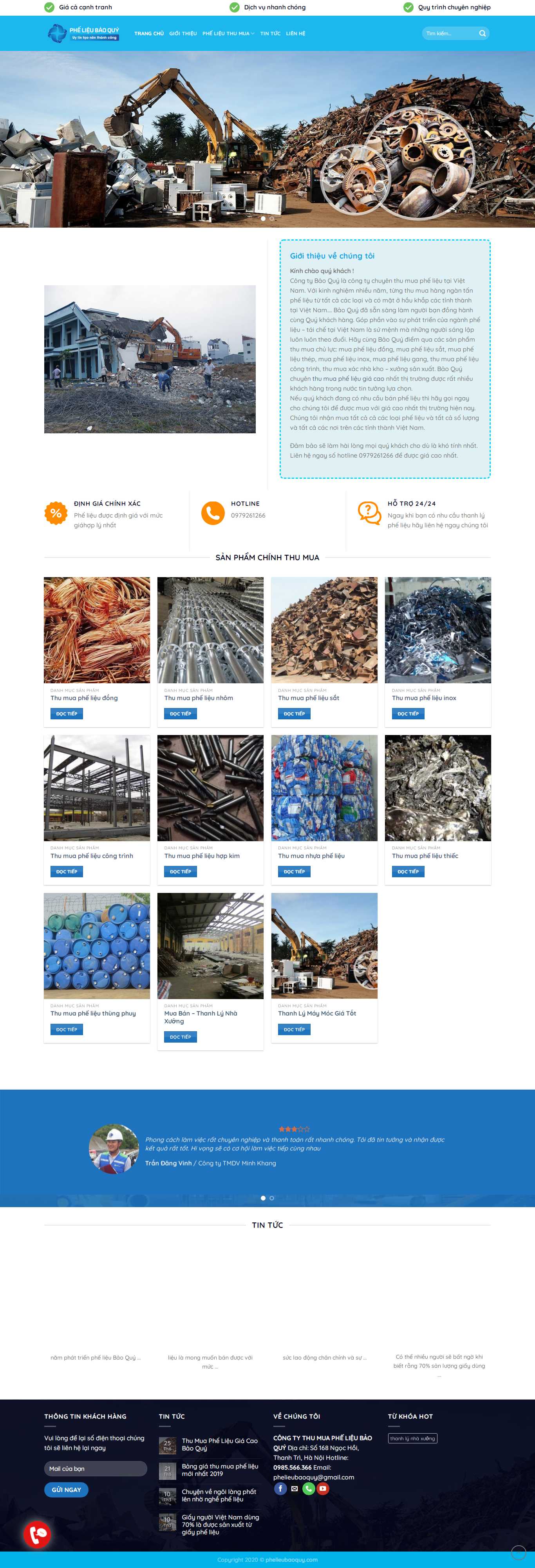 Thiết kế Web mua bán sắt vụn phelieubaoquy.com