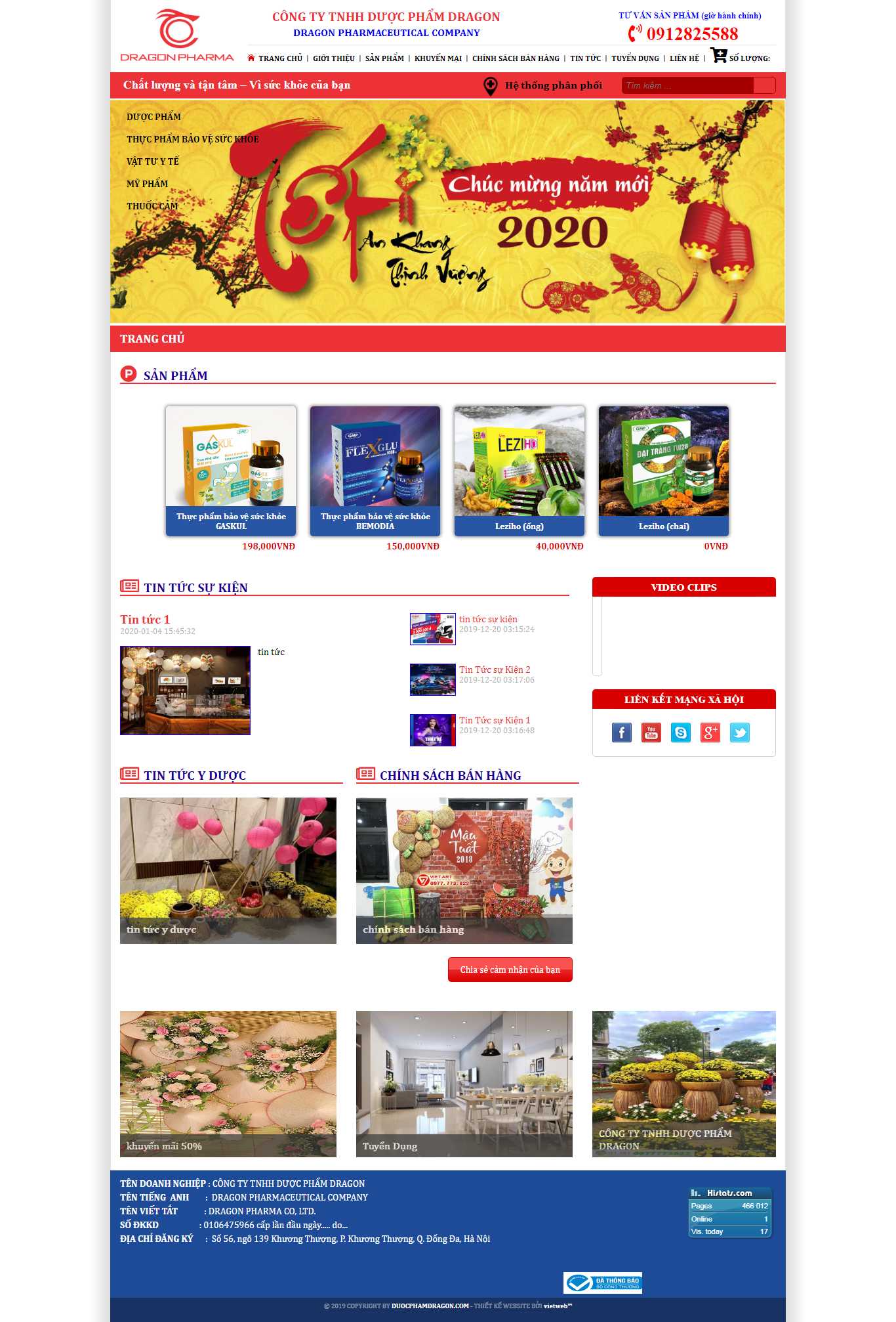 Thiết kế Web nhà thuốc duocphamdragon.com