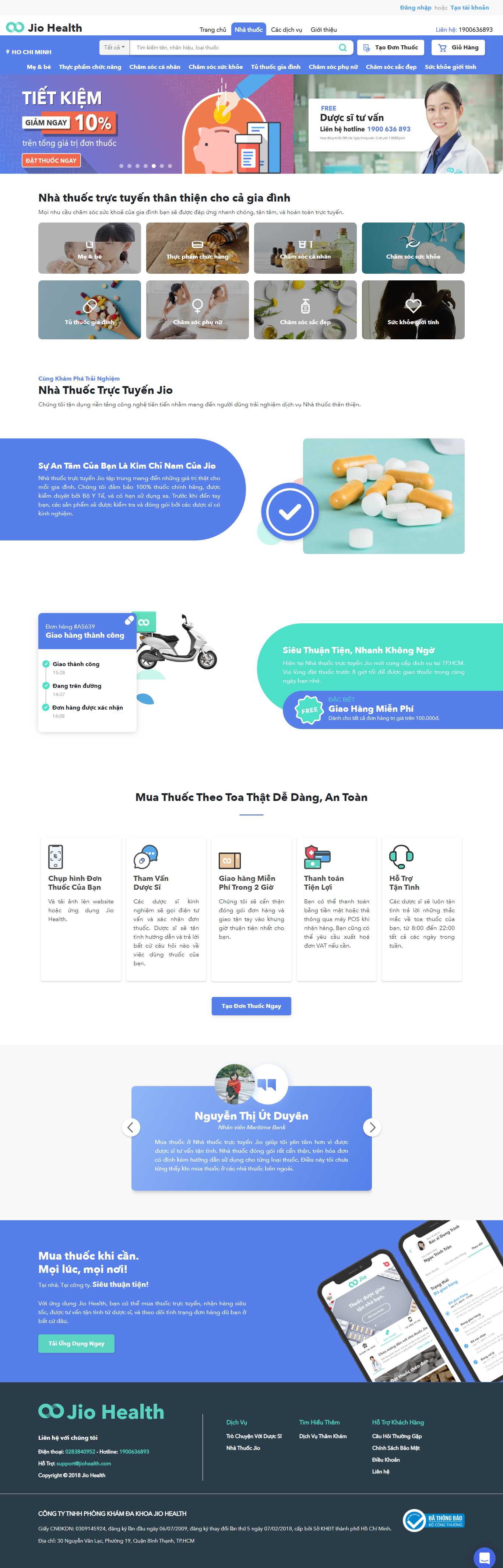 Thiết kế Web nhà thuốc pharmacy.jiohealth.com