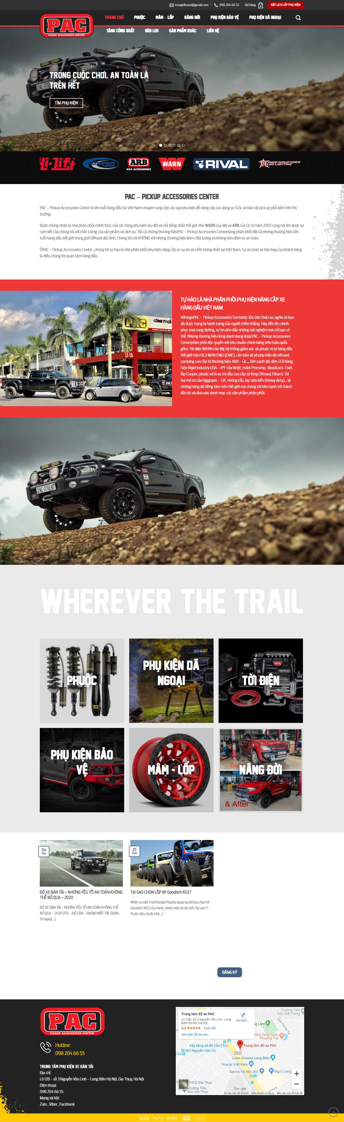 Thiết kế Web bán đồ chơi ô tô, linh kiện ô tô pac.com.vn