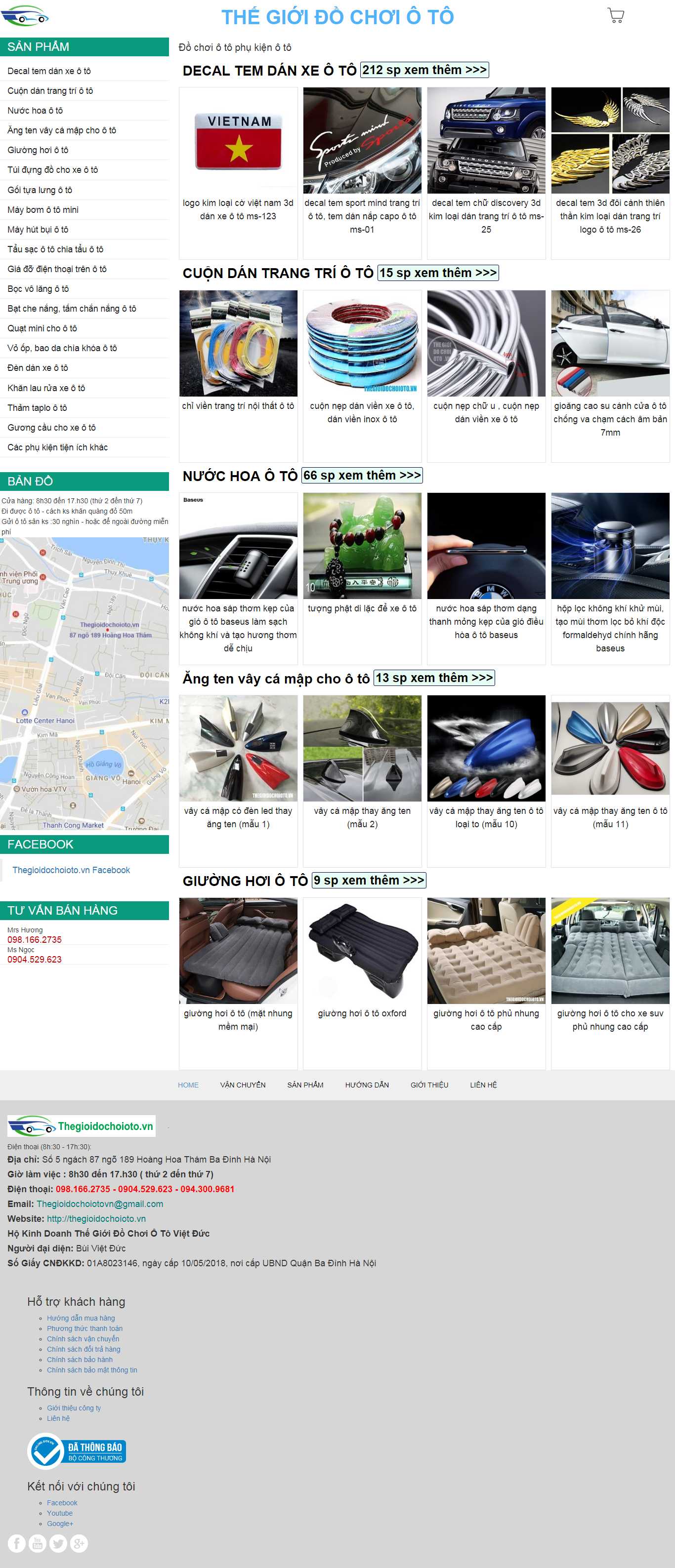 Thiết kế Web bán đồ chơi ô tô, linh kiện ô tô thegioidochoioto.vn