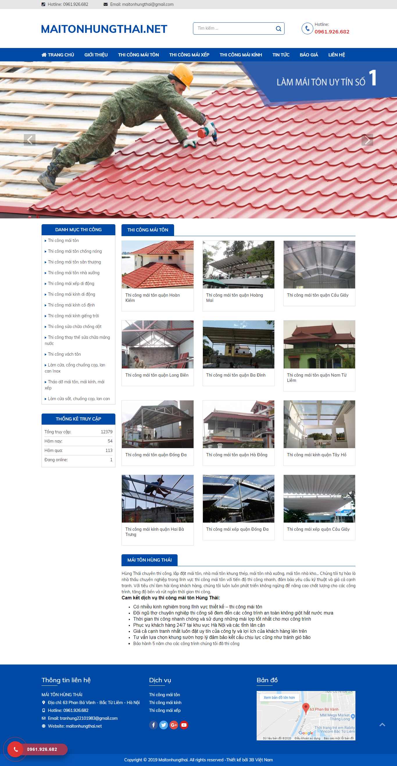 Thiết kế Web tấm lợp nhựa, tôn kim loại maitonhungthai.net