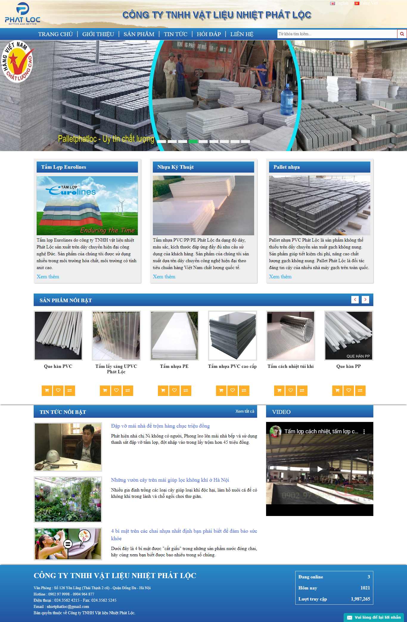 Thiết kế Web tấm lợp nhựa, tôn kim loại cachnhietphatloc.vn