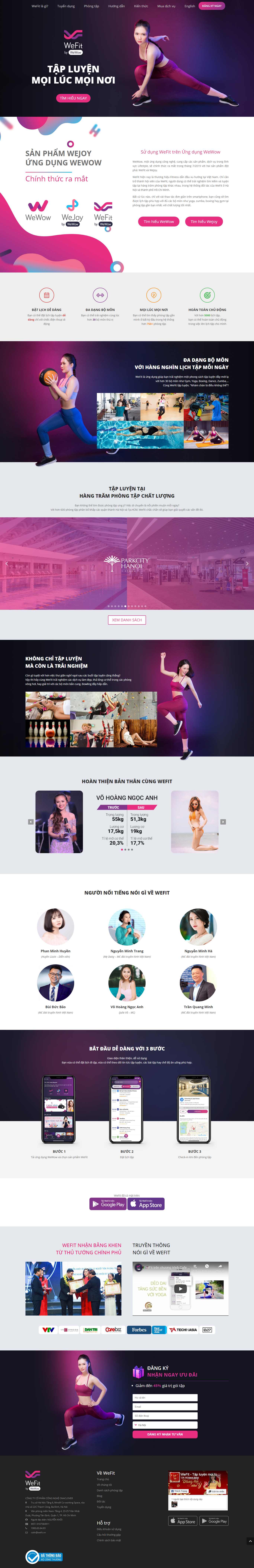 Thiết kế Web làm Đẹp spa thẩm mỹ viện fitness wefit.vn