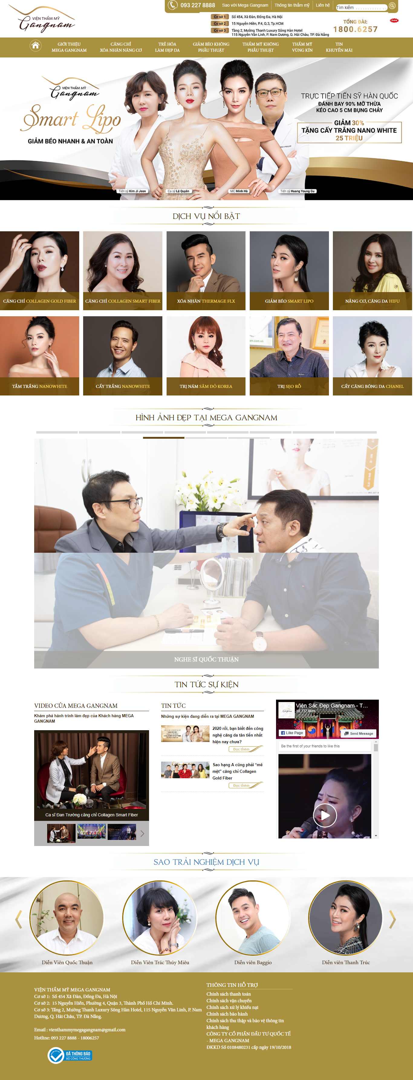 Thiết kế Web làm Đẹp spa thẩm mỹ viện fitness gangnam.com.vn