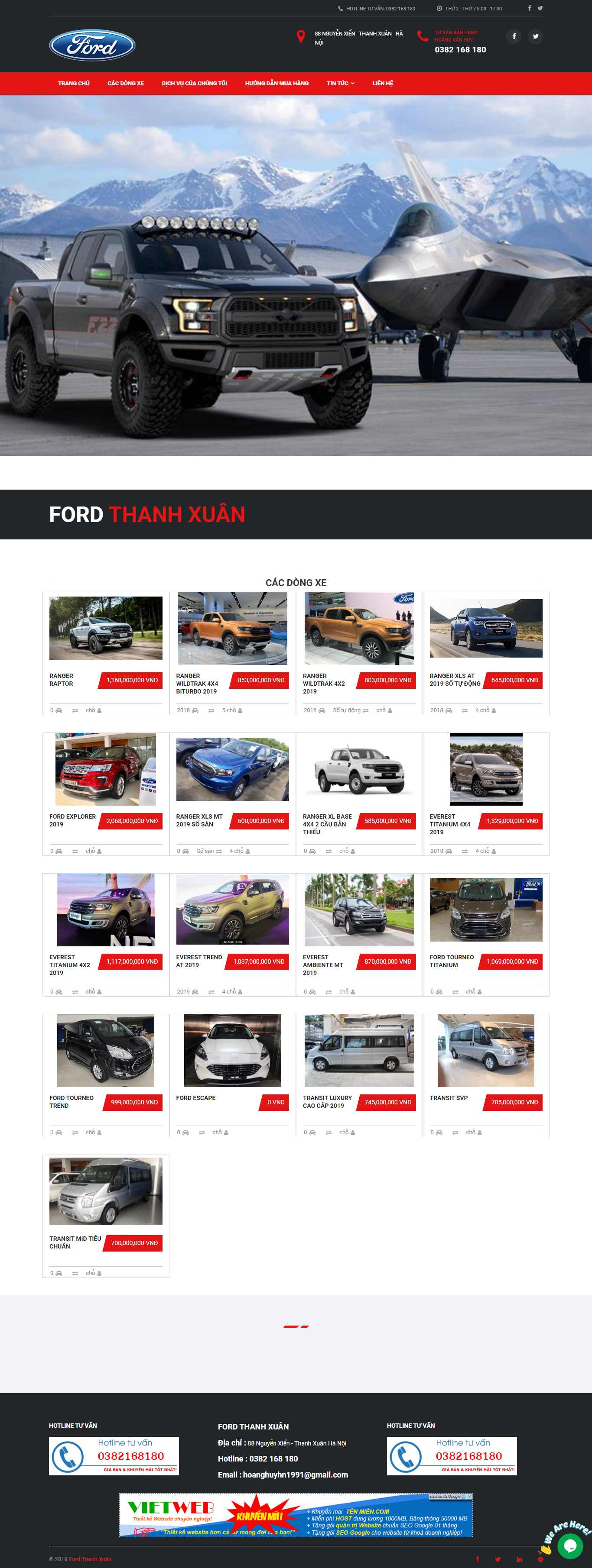 Thiết kế Web Ô tô xe máy fordthanhxuan.org