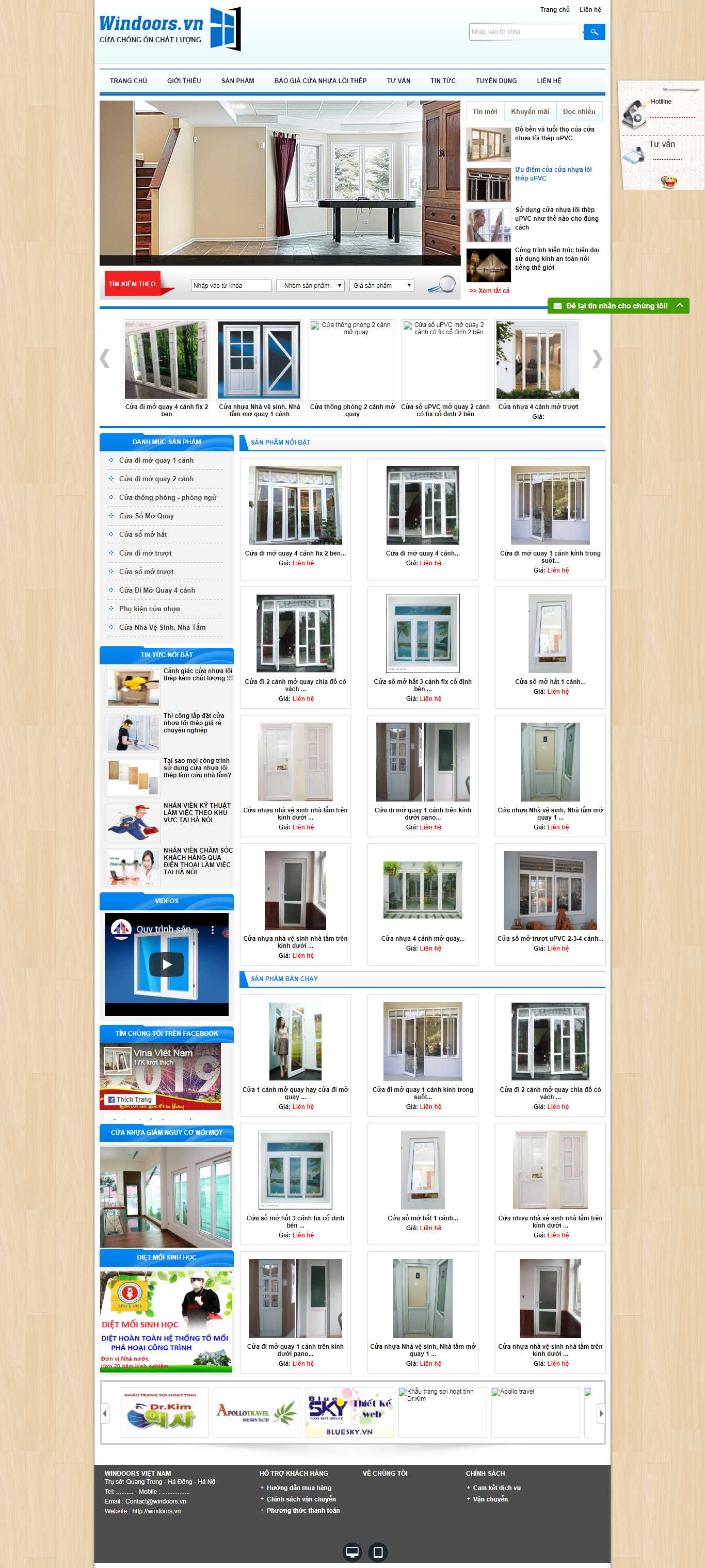 Thiết kế Web thanh xuân windoors.vn