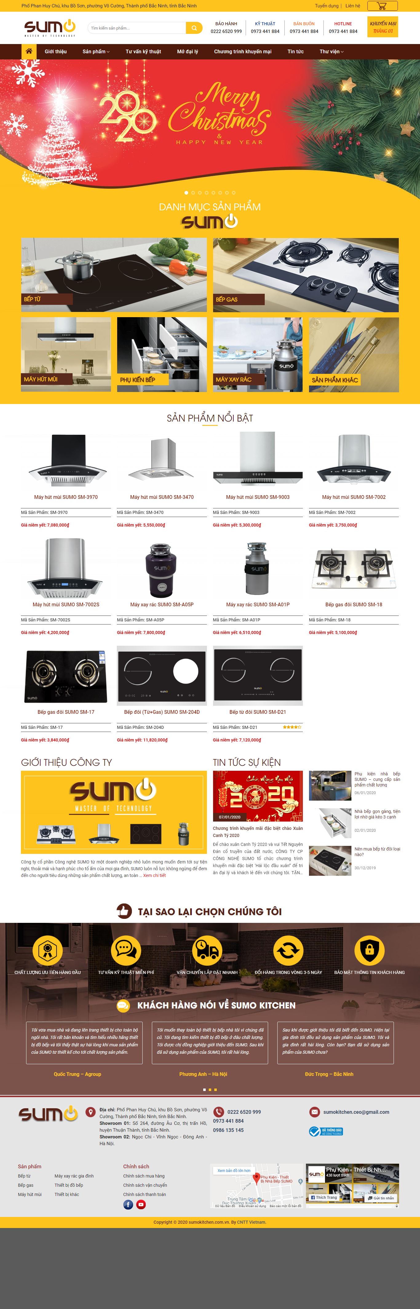 Thiết kế Web thiết bị nhà bếp cao cấp sumokitchen.com.vn