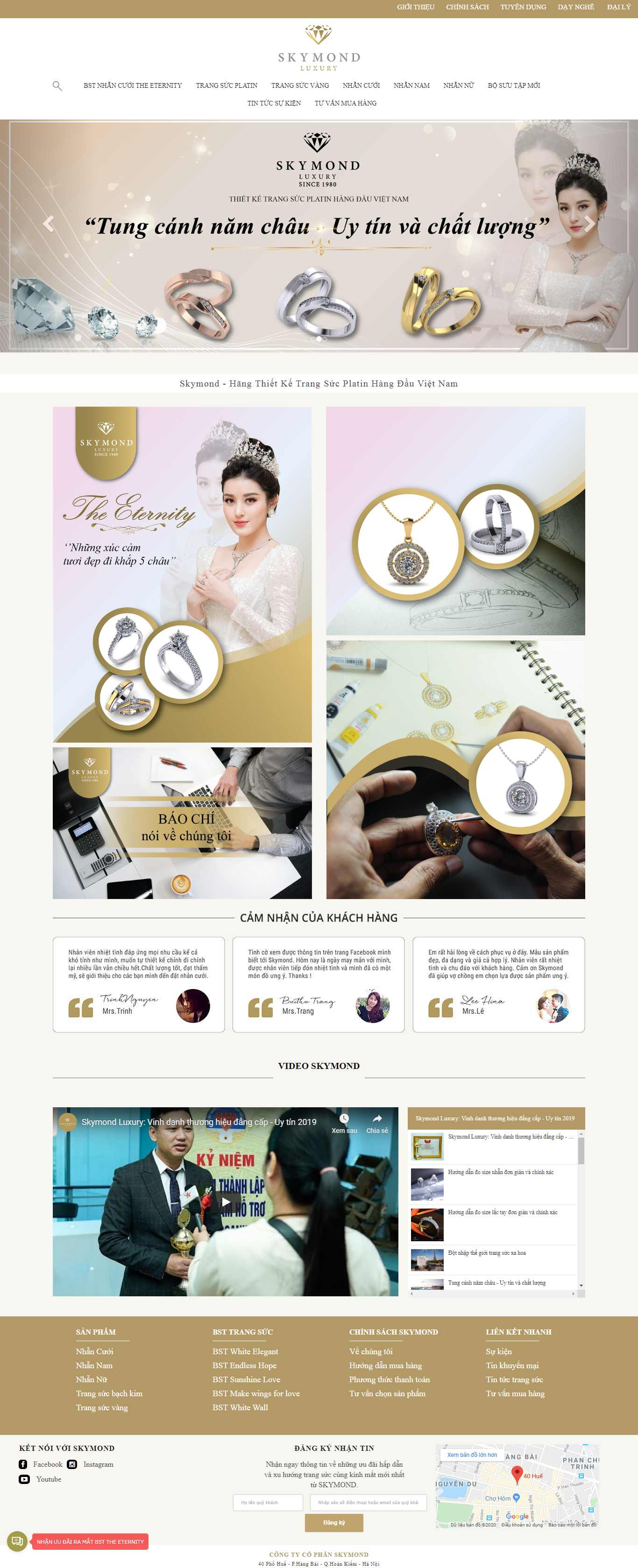 Thiết kế Web vàng bạc, đá quý, trang sức skymond.vn