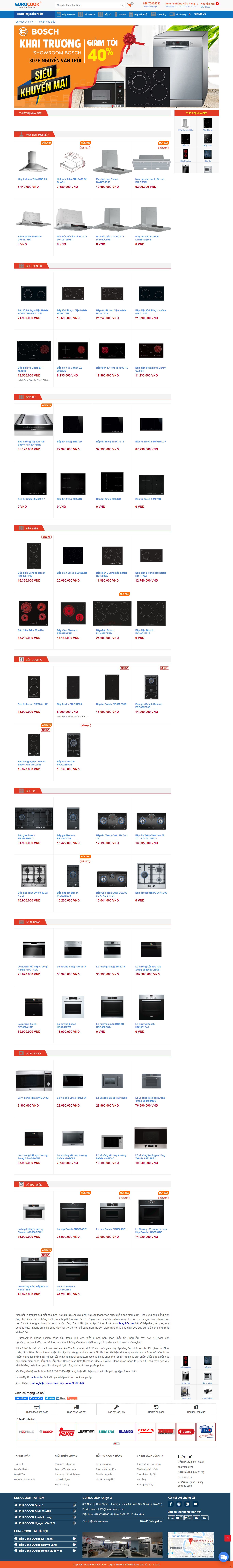 Thiết kế Web thiết bị nhà bếp cao cấp eurocook.com.vn