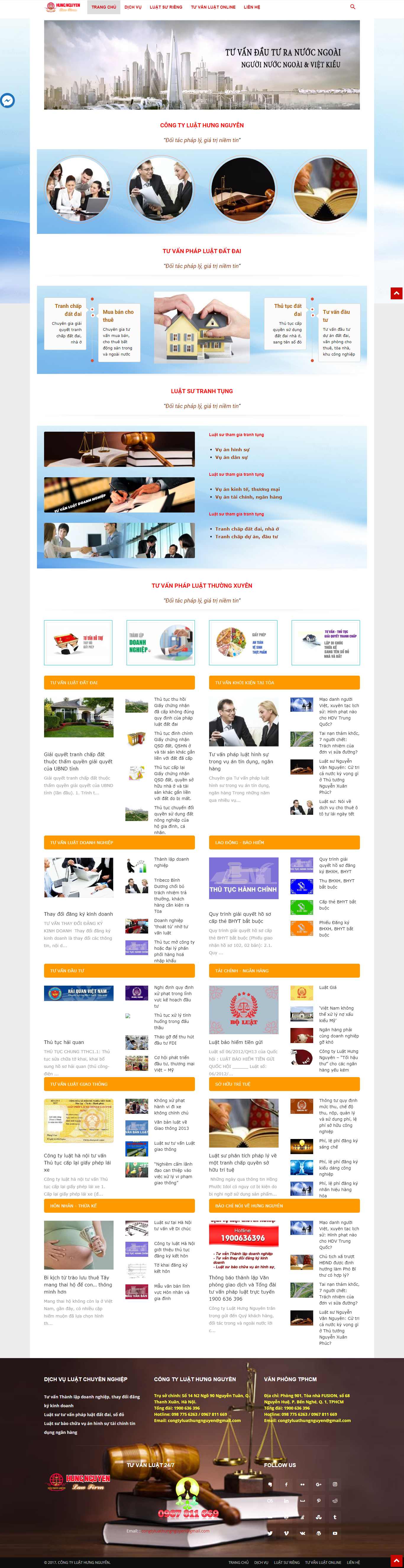 Thiết kế Web luật tòa án tư vấn congtyluathungnguyen.com