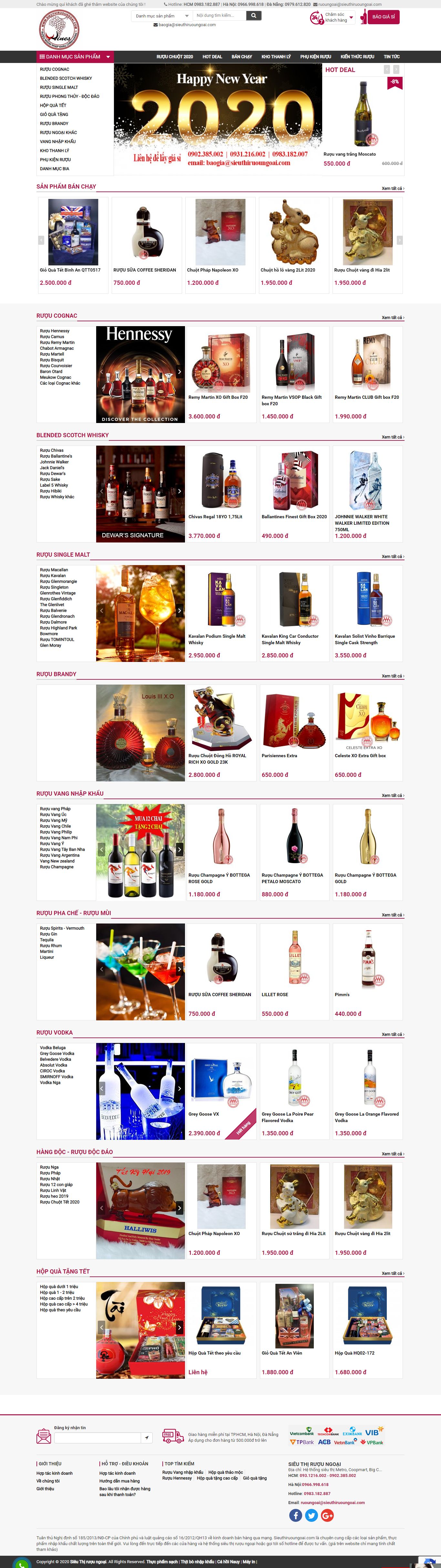 Thiết kế Web bán rượu tây, rượu ta, rượu ngoại sieuthiruoungoai.com