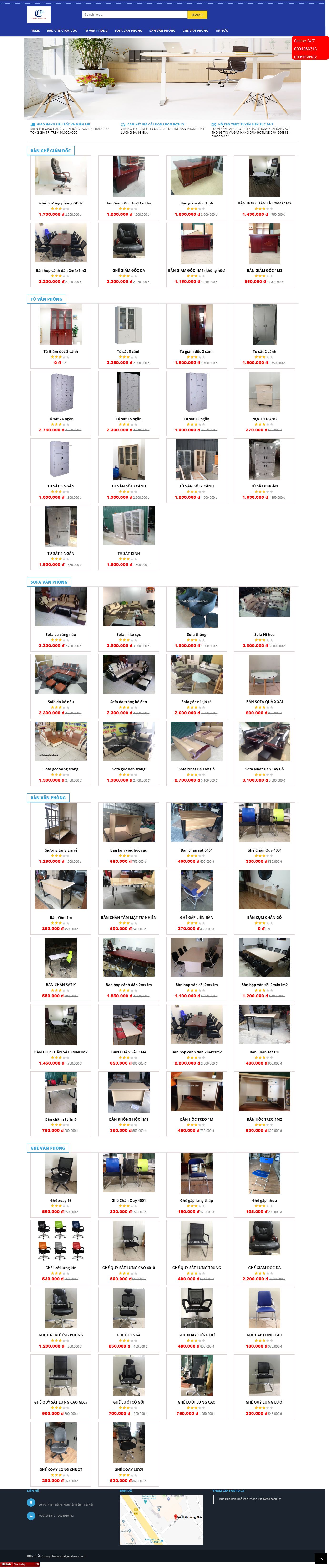 Thiết kế Web bán bàn ghế văn phòng noithatgiarehanoi.com