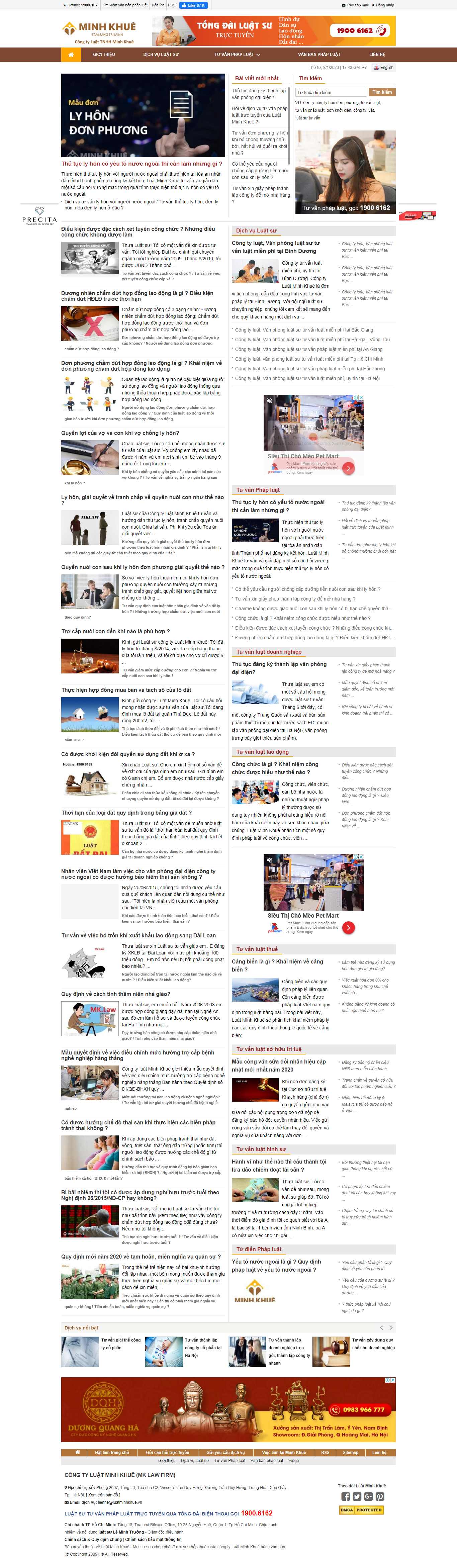 Thiết kế Web luật tòa án tư vấn luatminhkhue.vn