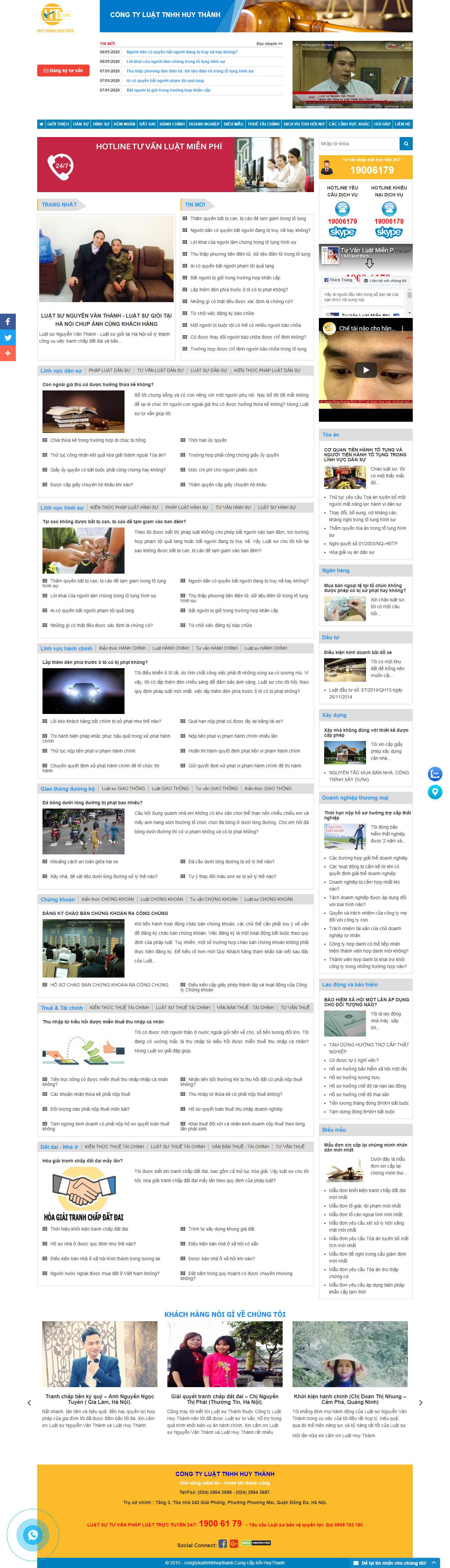 Thiết kế Web luật tòa án tư vấn luathuythanh.vn