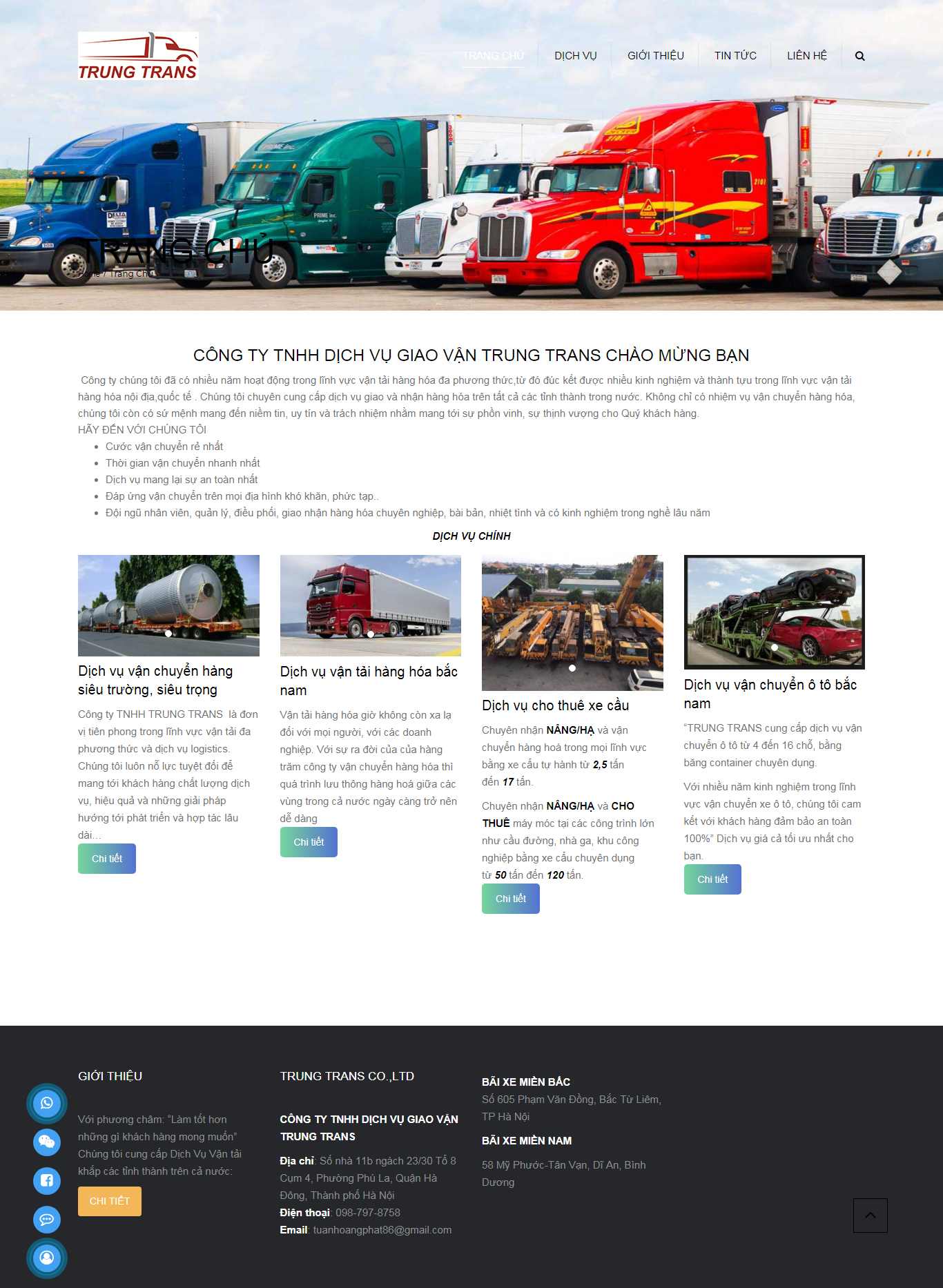 Thiết kế Web vận chuyển kho bãi dichvugiaovan.com