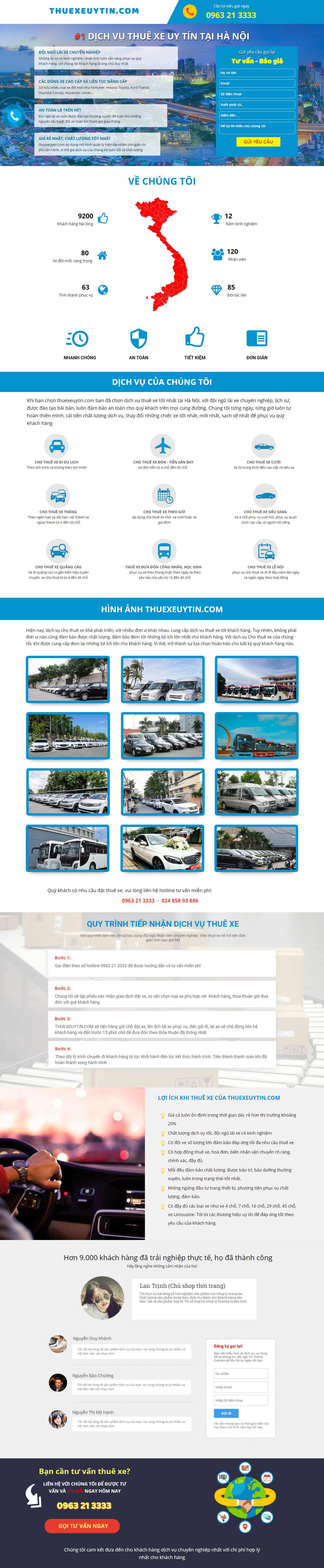 Thiết kế Web cho thuê xe ô tô thuexeuytin.com