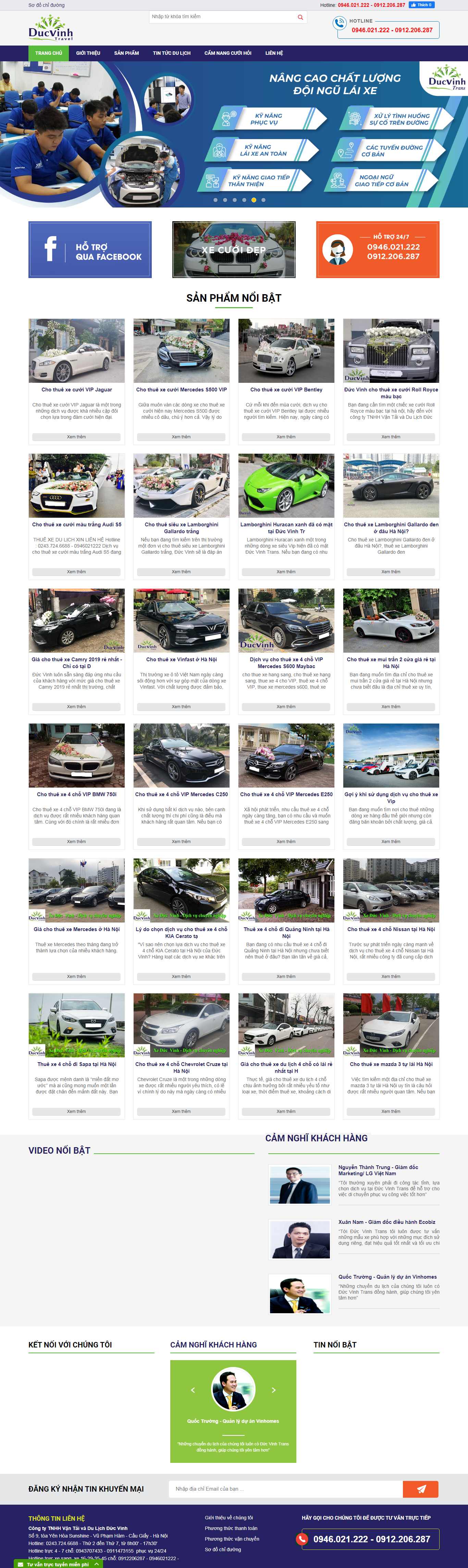 Thiết kế Web cho thuê xe ô tô thuexe.pro.vn