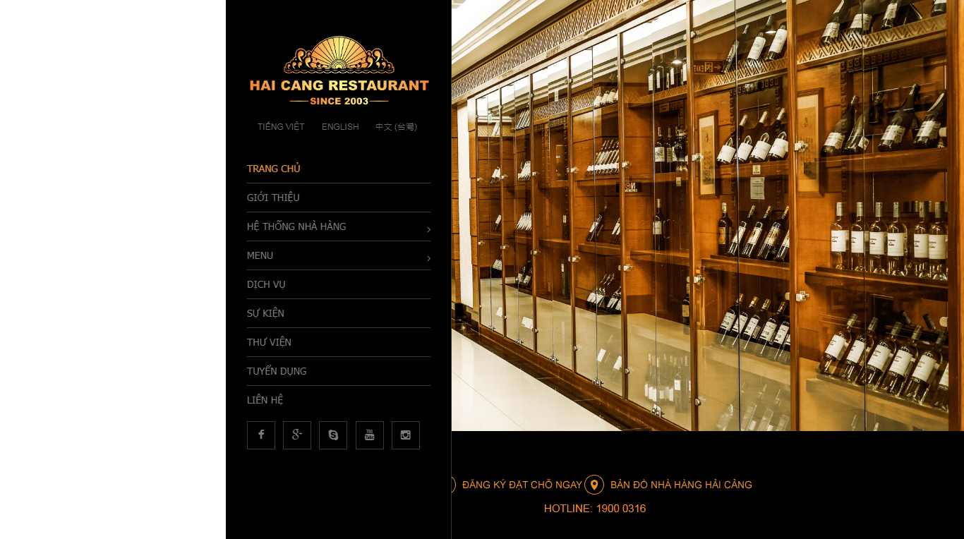 Thiết kế Web nhà hàng quán cafe quán ăn haicang.vn