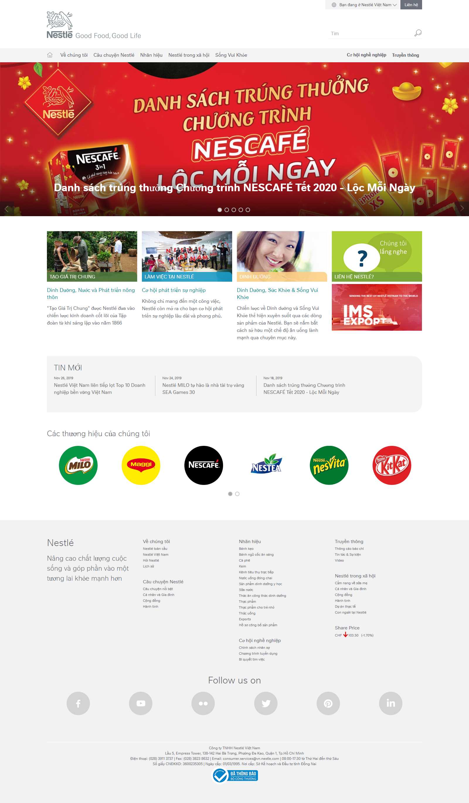 Thiết kế Web quận long biên nestle.com.vn