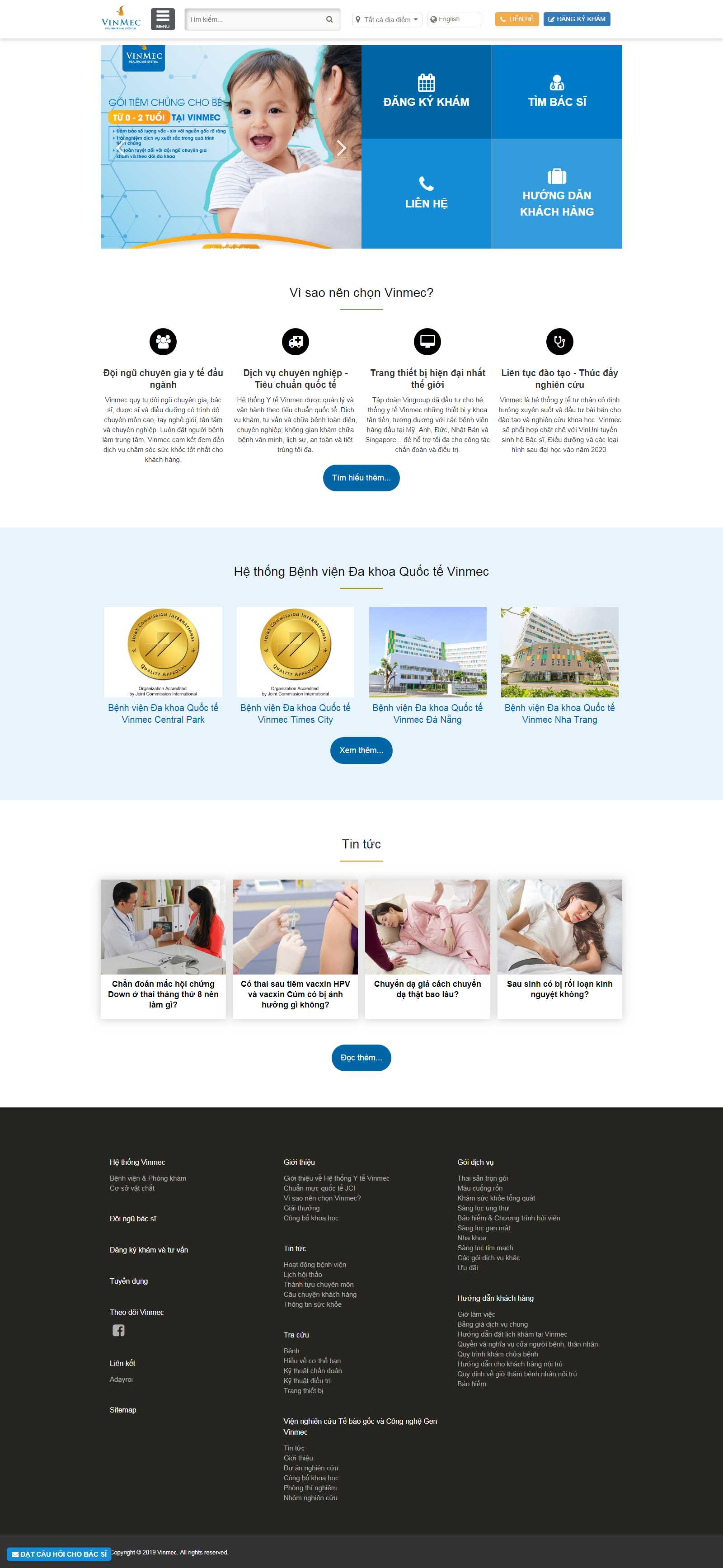 Thiết kế Web quận long biên vinmec.com