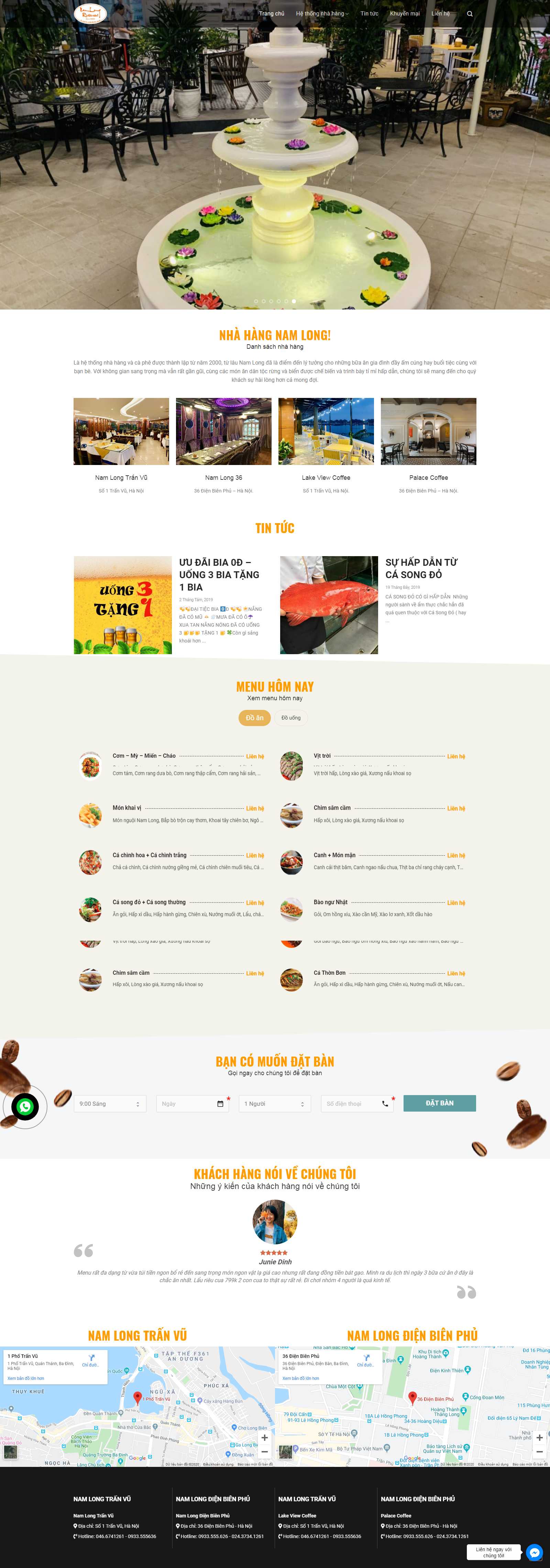 Thiết kế Web quận hoàng mai nhahangnamlong.vn
