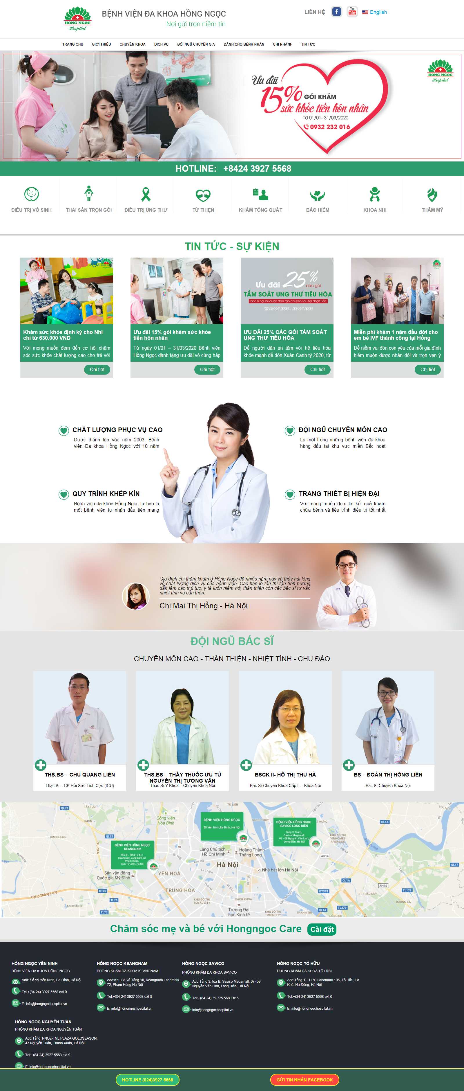 Thiết kế Web huyện sóc sơn hongngochospital.vn