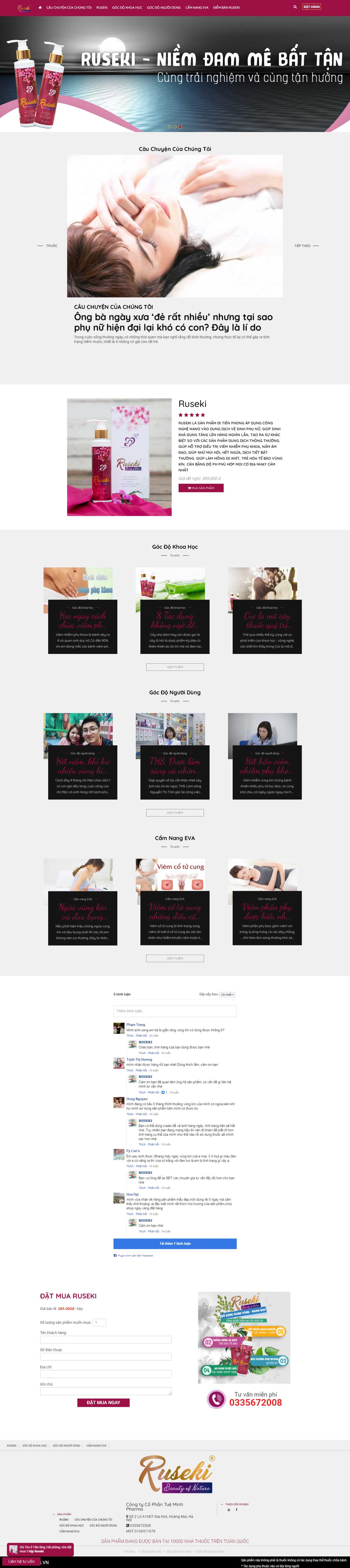 Thiết kế Web giới thiệu sản phẩm ruseki.vn