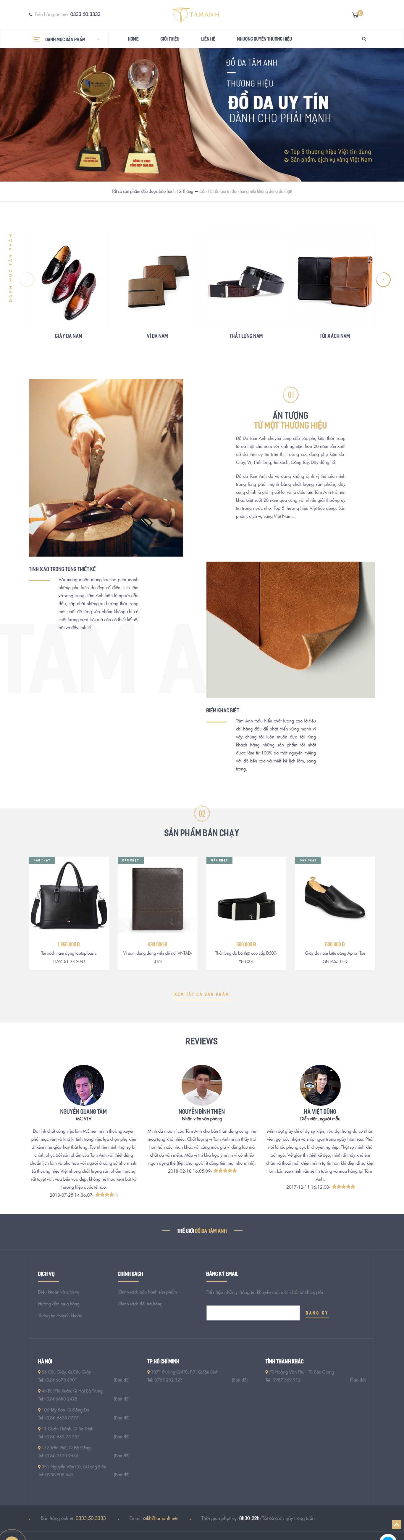 Thiết kế Web bán hàng trực tuyến tamanh.net