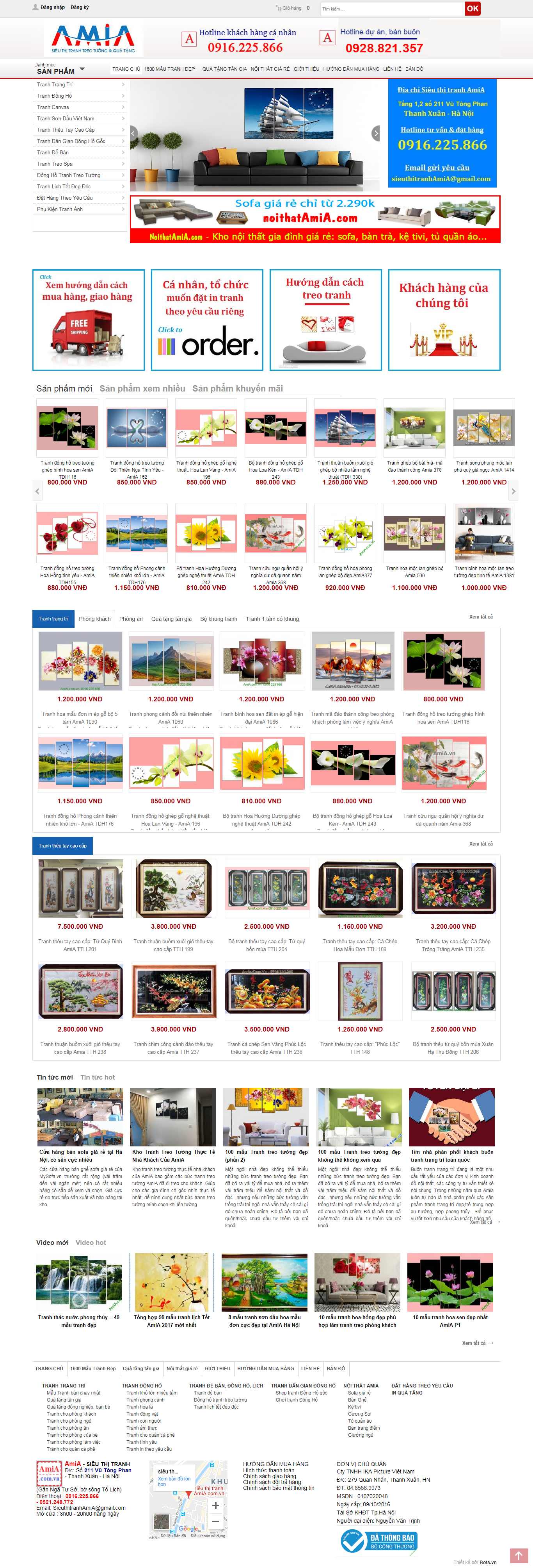 Thiết kế Web nghệ thuật mỹ thuật amia.com.vn