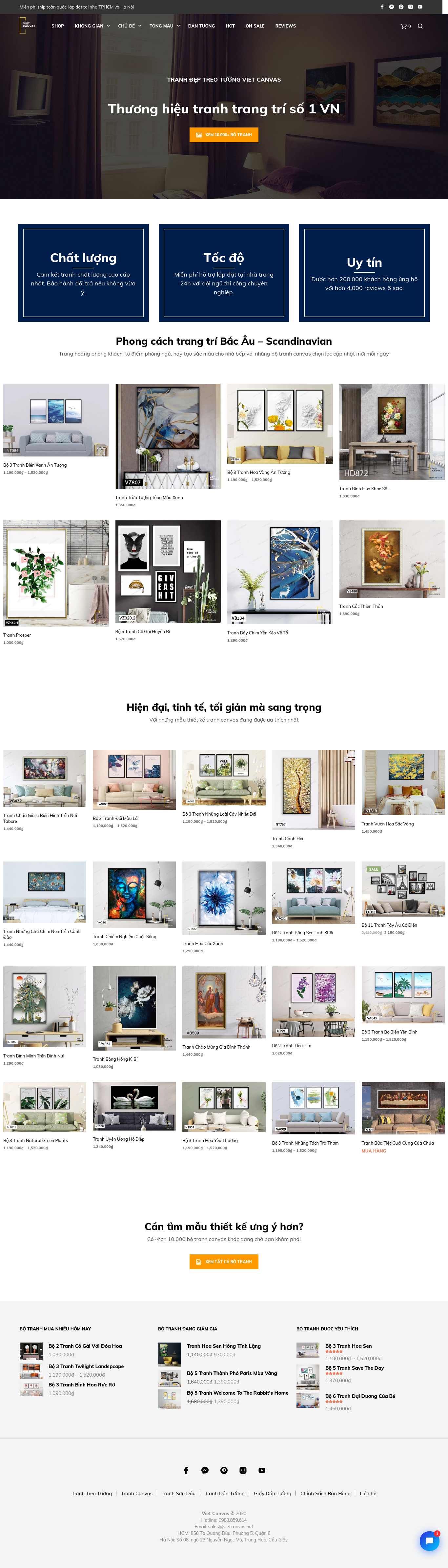 Thiết kế Web nghệ thuật mỹ thuật vietcanvas.net