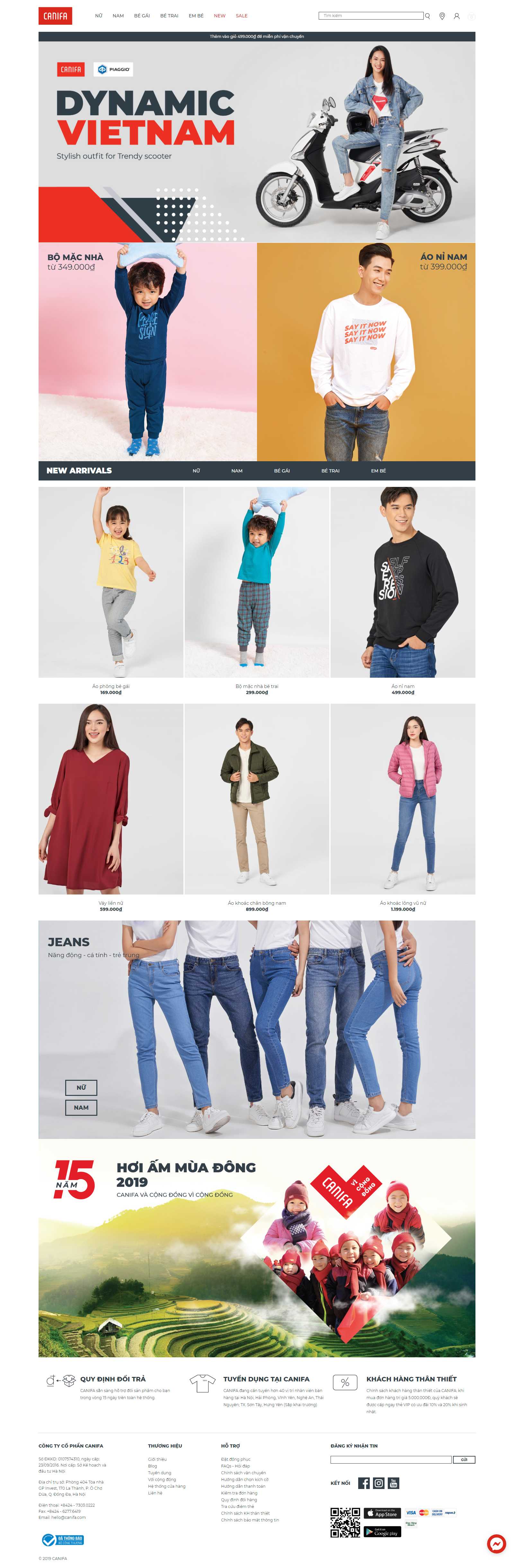 Thiết kế Web quận nam từ liêm canifa.com