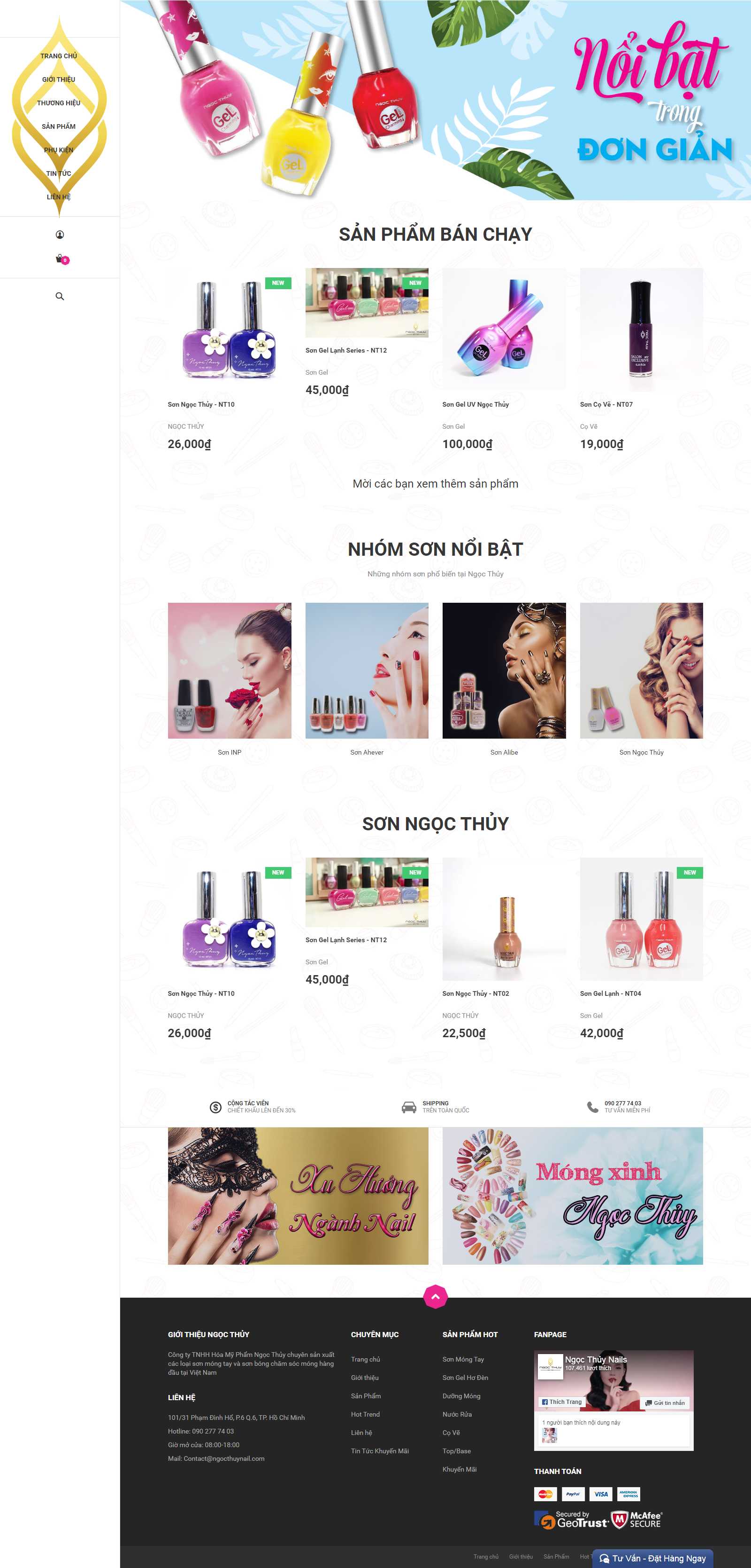 Thiết kế Web huyện Đan phượng ngocthuynail.com