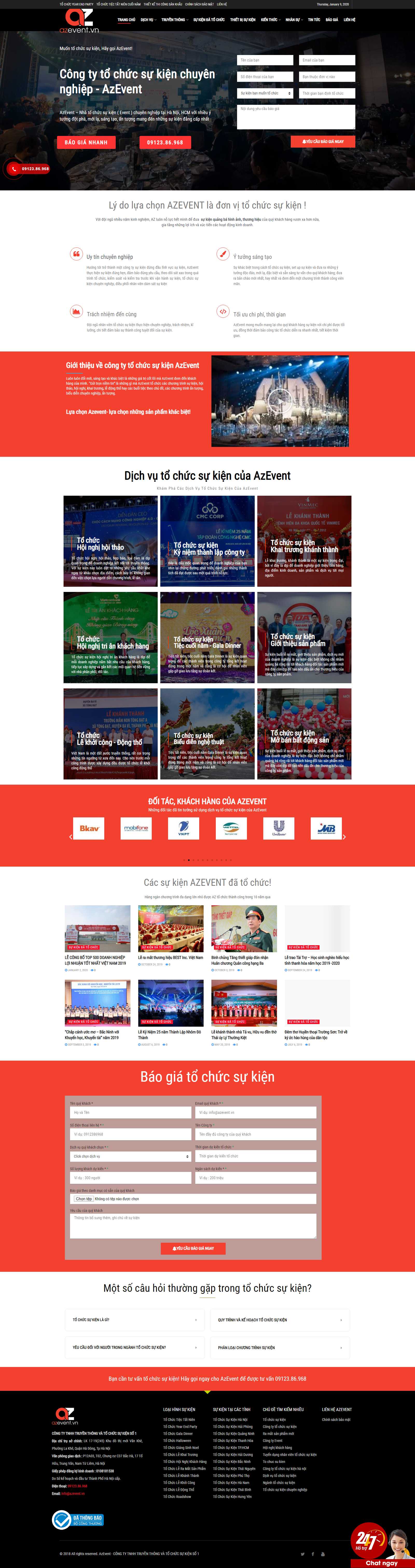 Thiết kế Web huyện thạch thất azevent.vn