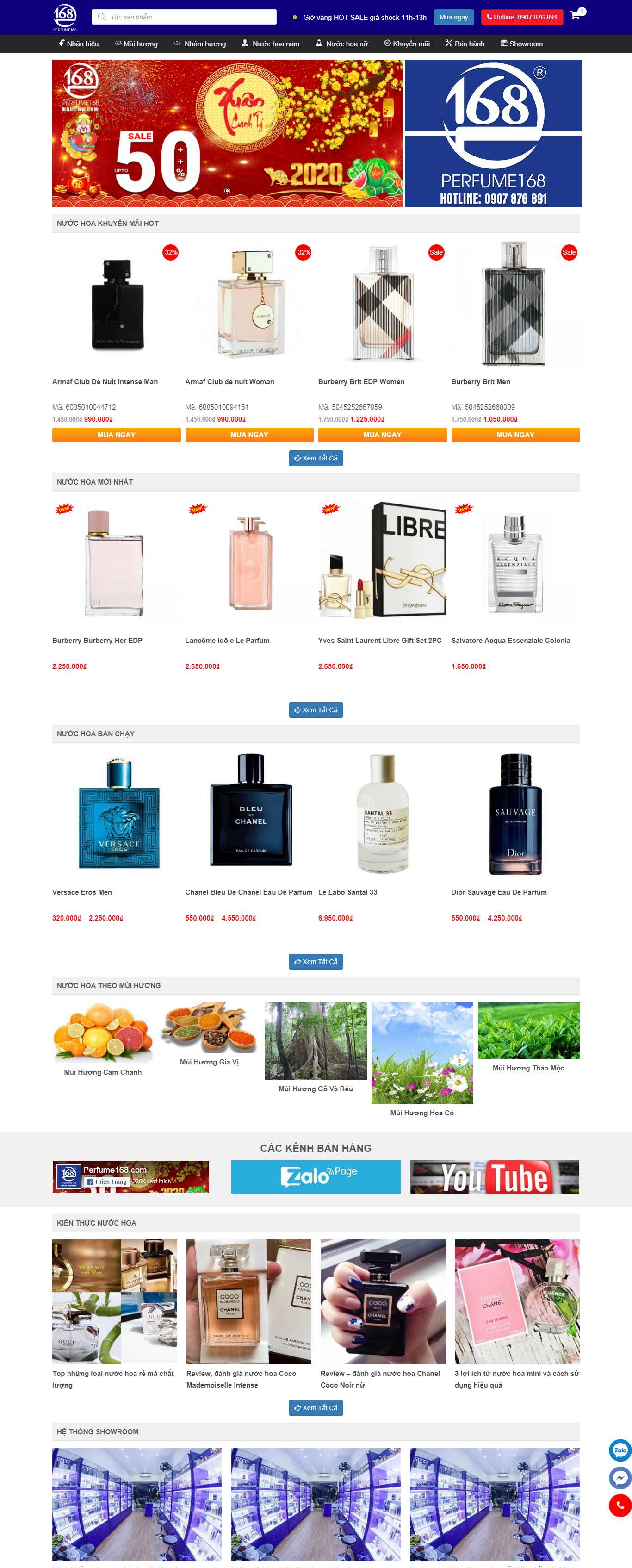Thiết kế Web chuyên nghiệp giá rẻ perfume168.com
