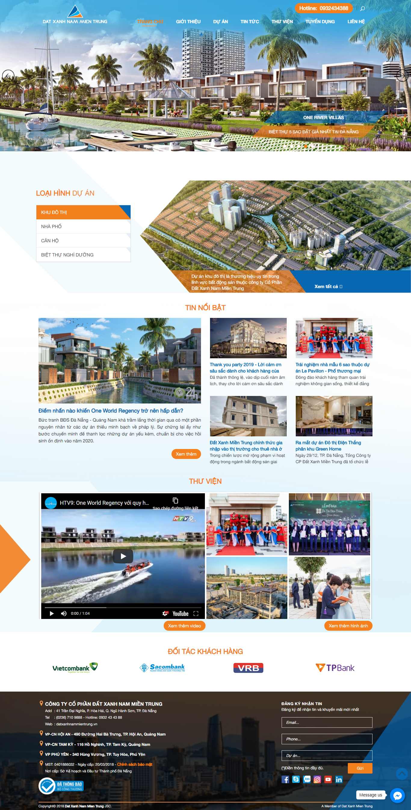 Thiết kế Web bất động sản  nhà đất datxanhnammientrung.vn