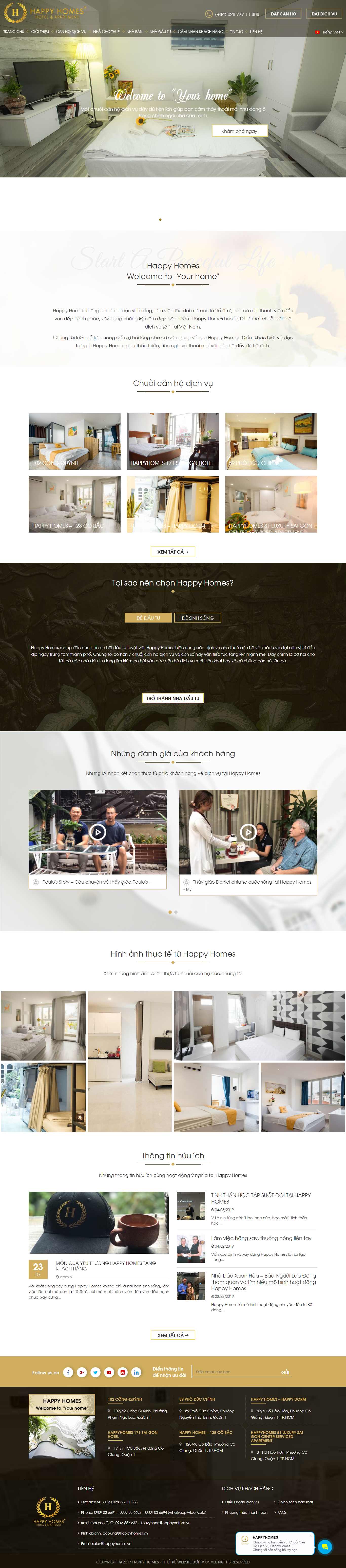 Thiết kế Web bất động sản  nhà đất happyhomes.vn