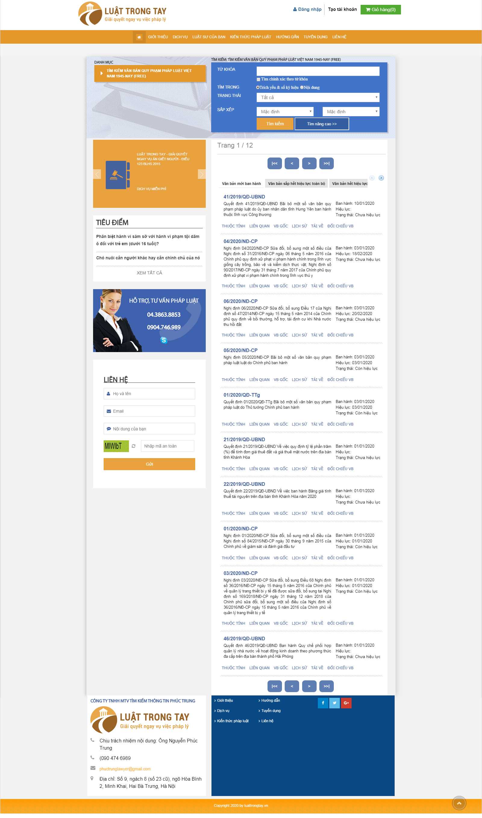 Thiết kế Web bình Định luattrongtay.vn