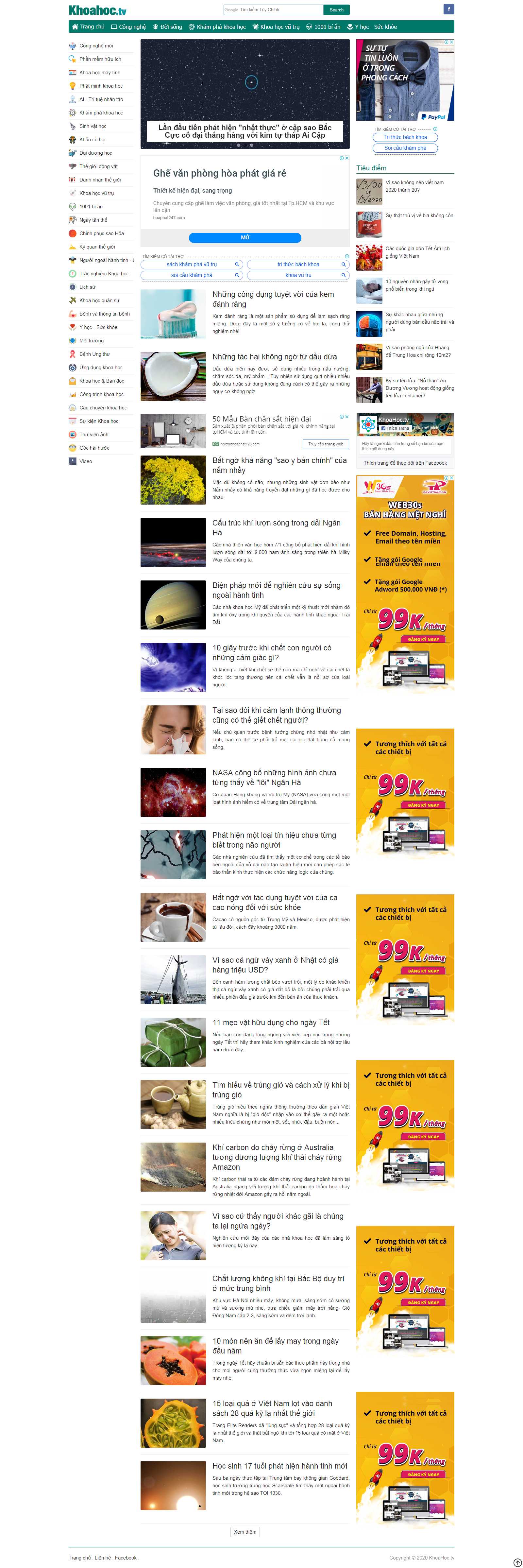 Thiết kế Web bình phước khoahoc.tv