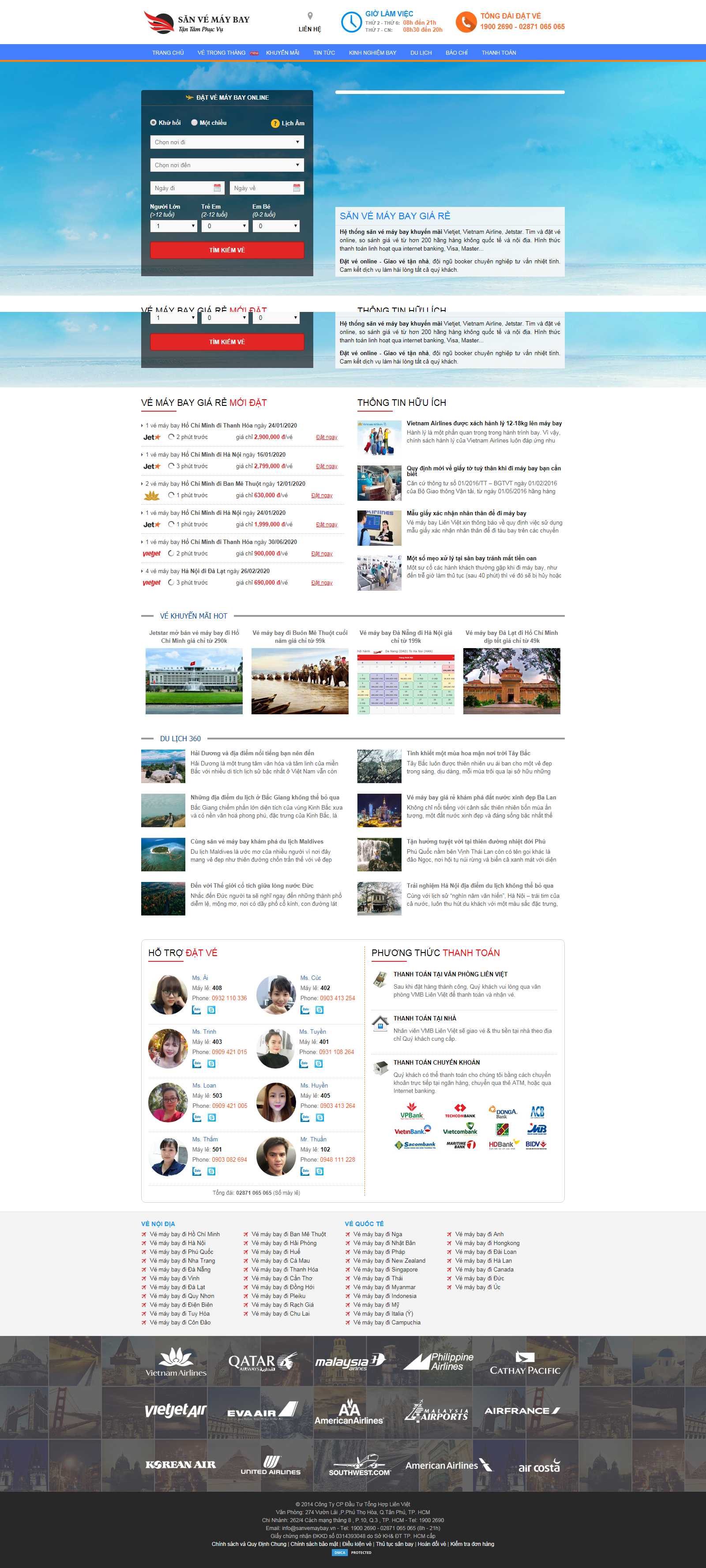 Thiết kế Web Đắk nông sanvemaybay.vn