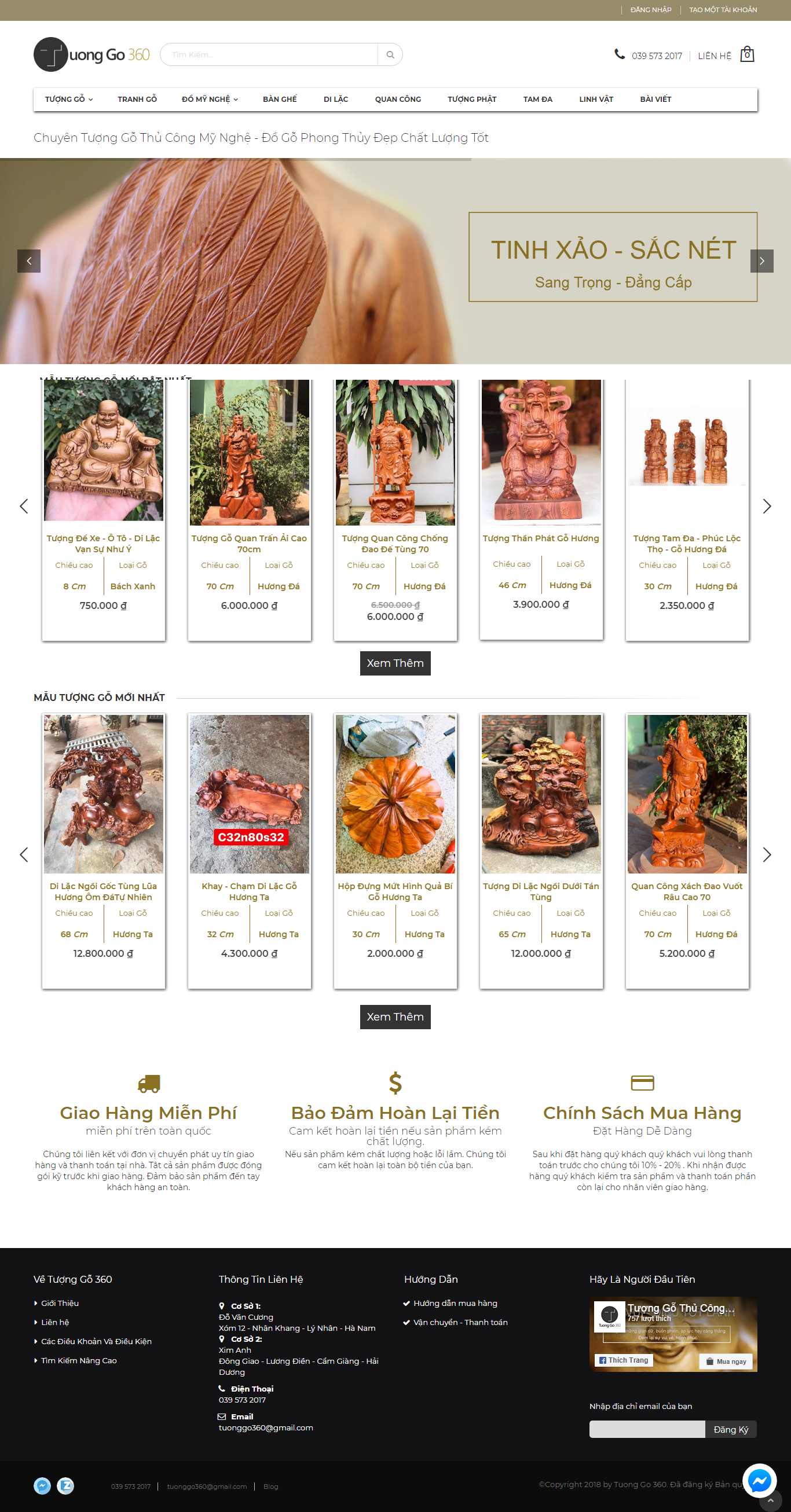 Thiết kế Web tượng gỗ tuonggo360.com