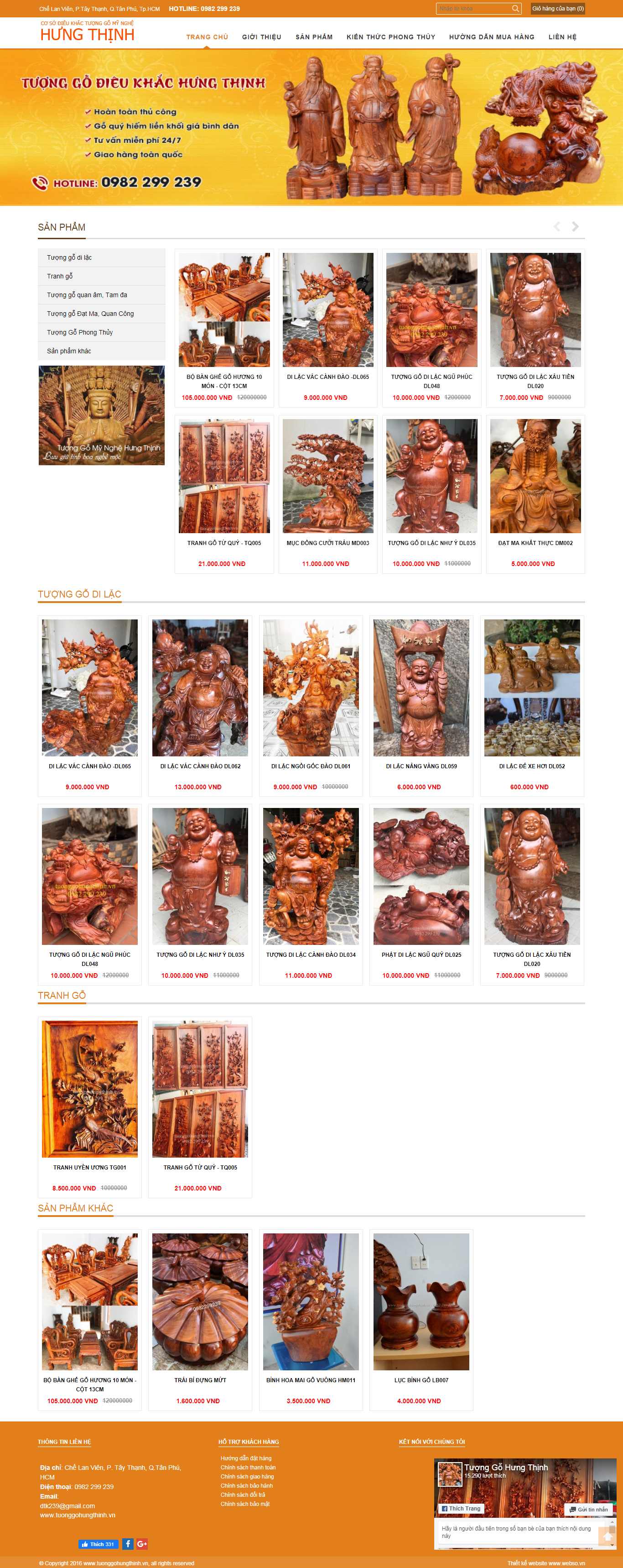 Thiết kế Web tượng gỗ tuonggohungthinh.vn