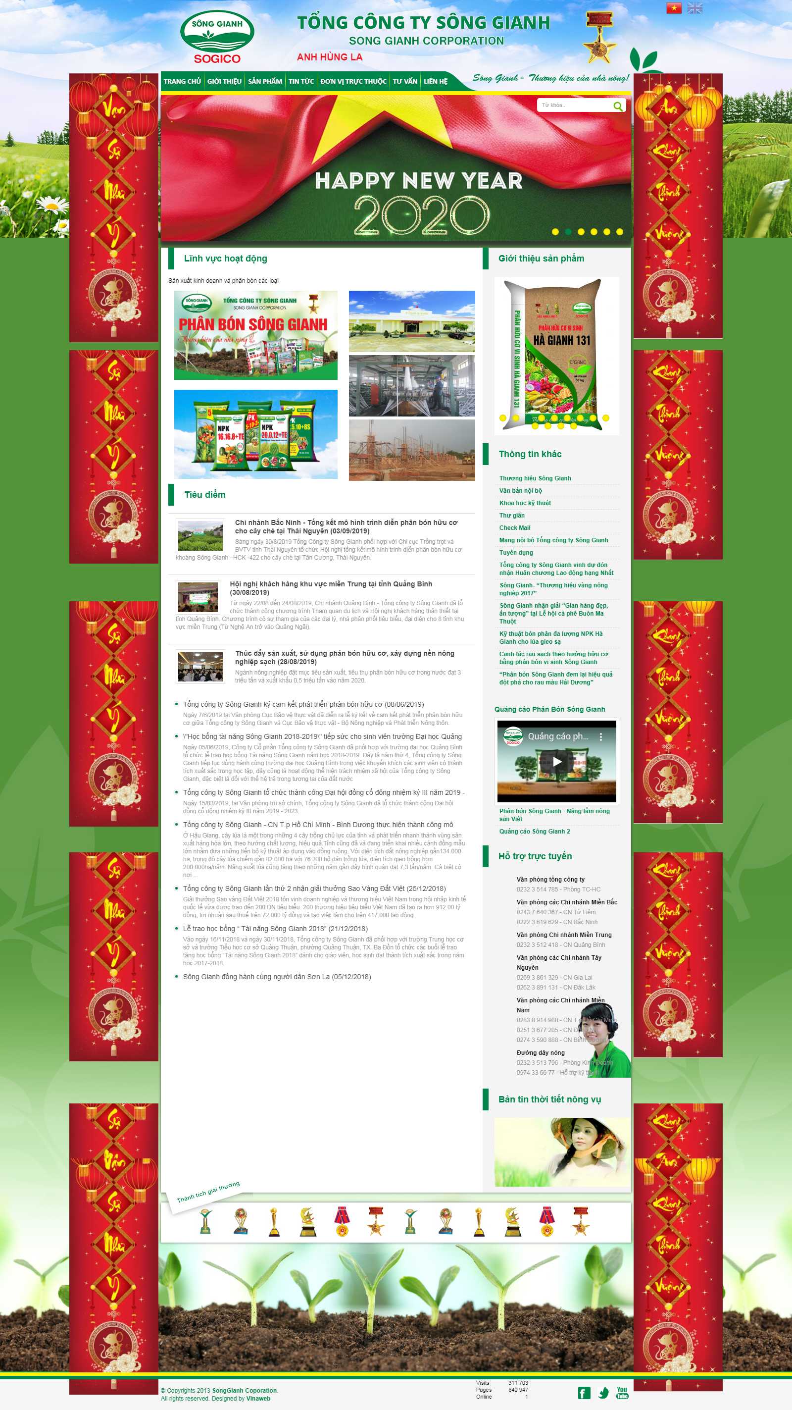 Thiết kế Web hưng yên songgianh.com.vn