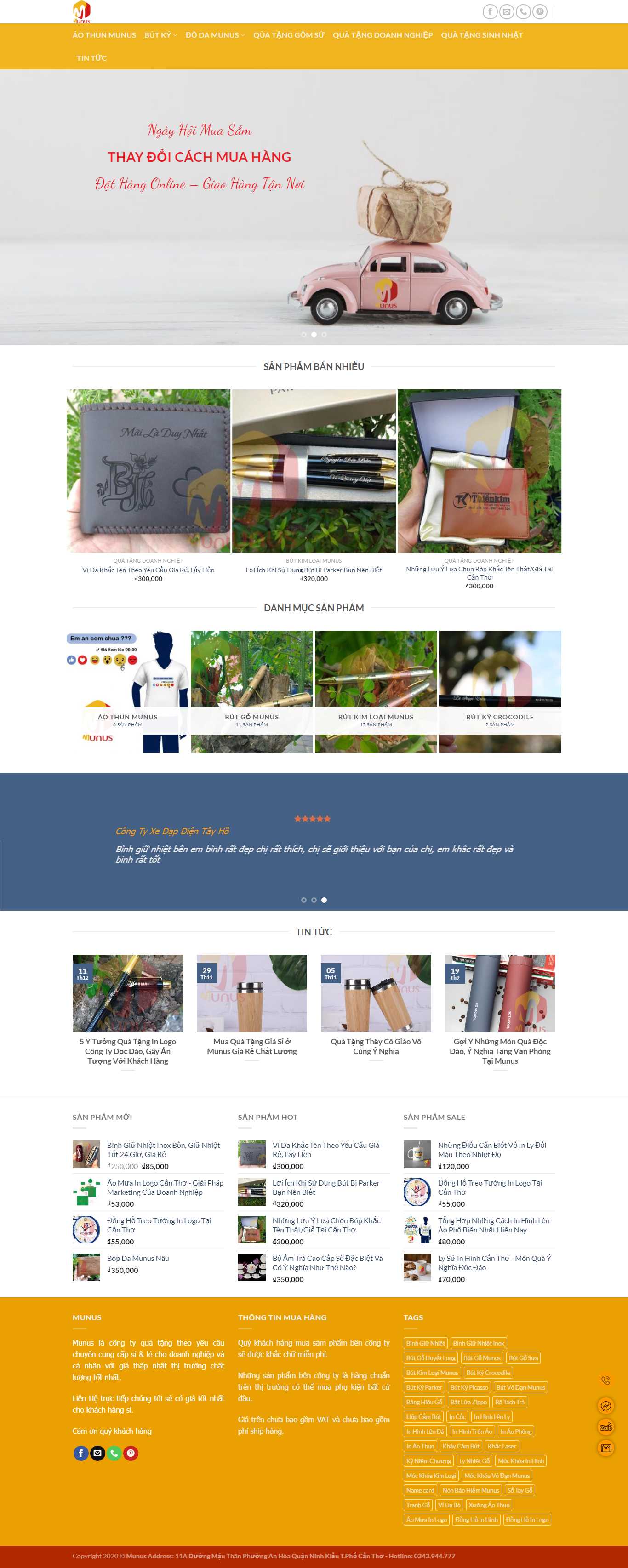 Thiết kế Web quà lưu niệm quatangmunus.com