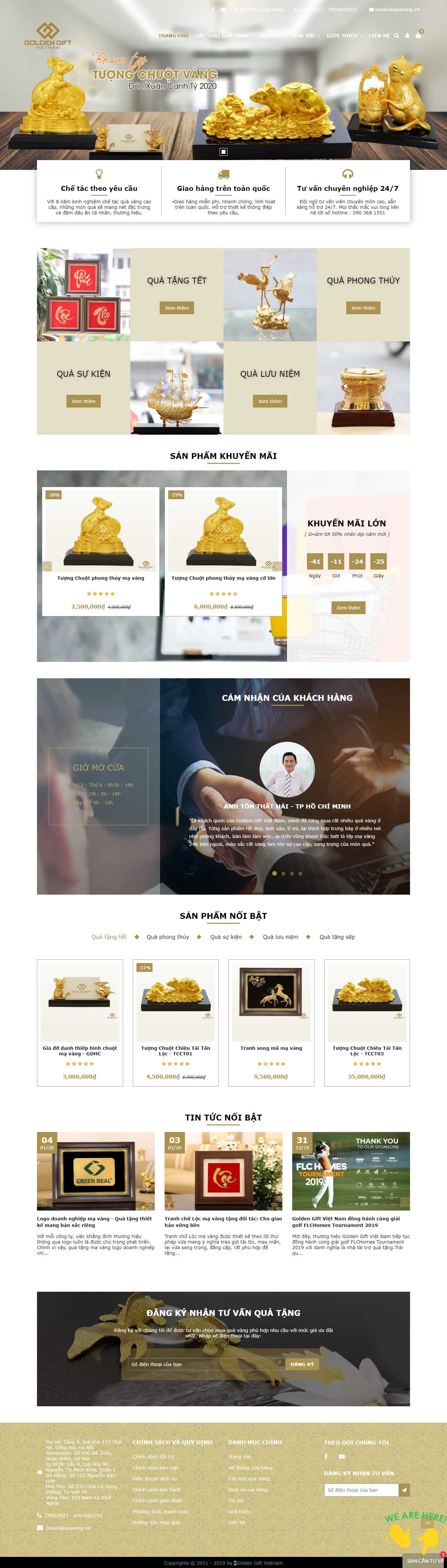 Thiết kế Web quà lưu niệm quavang.vn