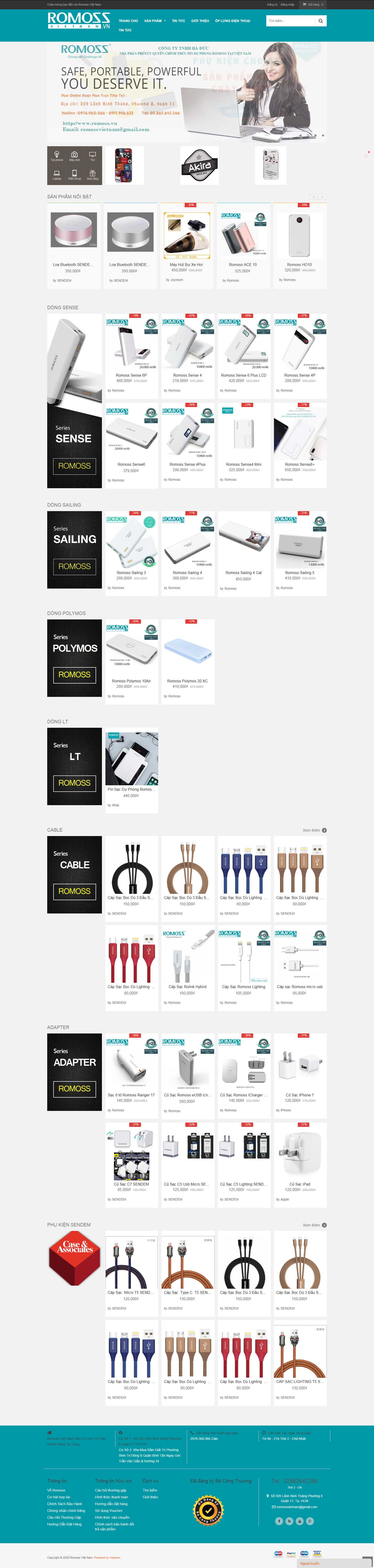 Thiết kế Web kiên giang romoss.vn