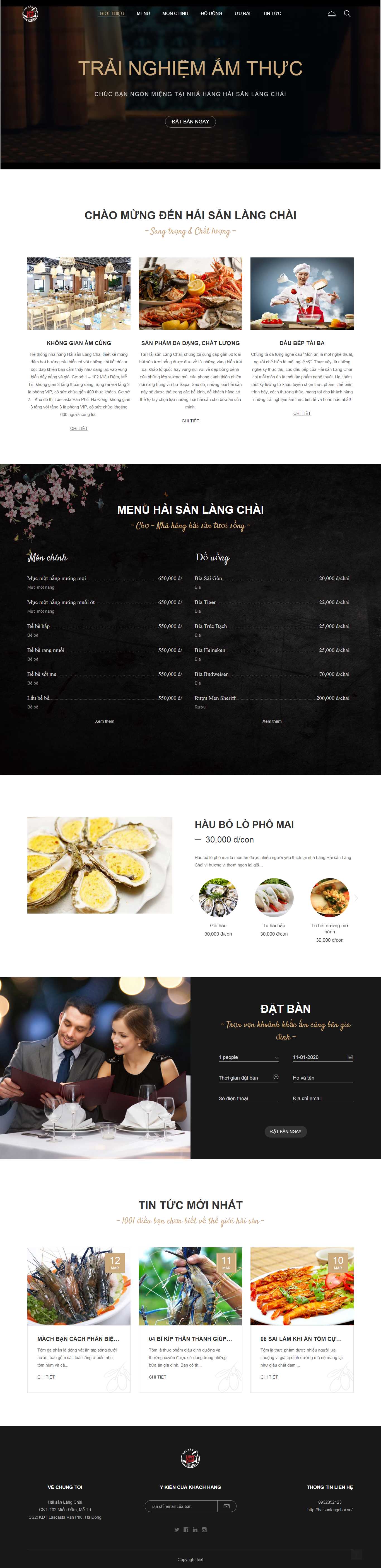 Thiết kế Web thủy hải sản haisanlangchai.vn