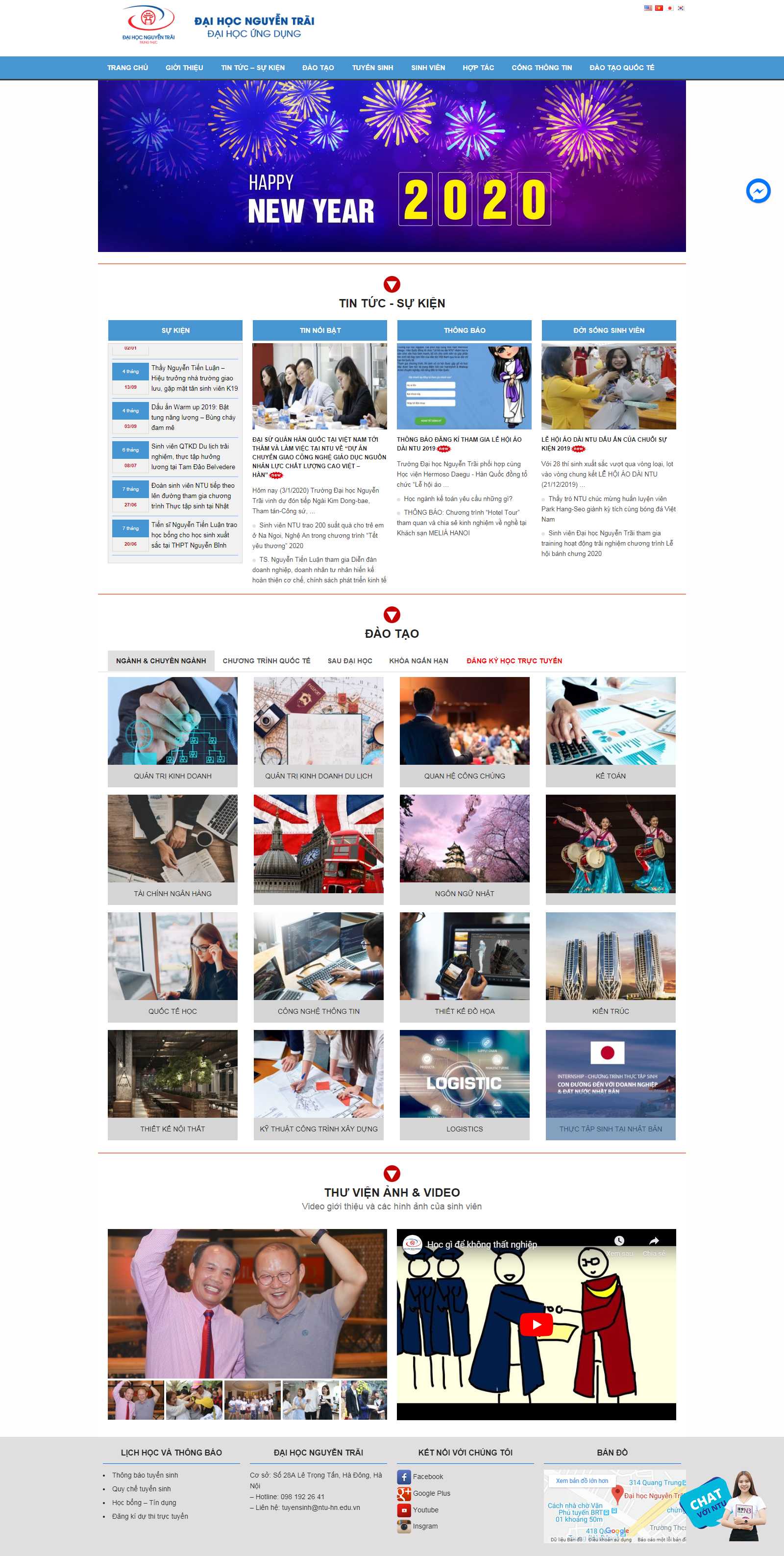 Thiết kế Web long an daihocnguyentrai.edu.vn