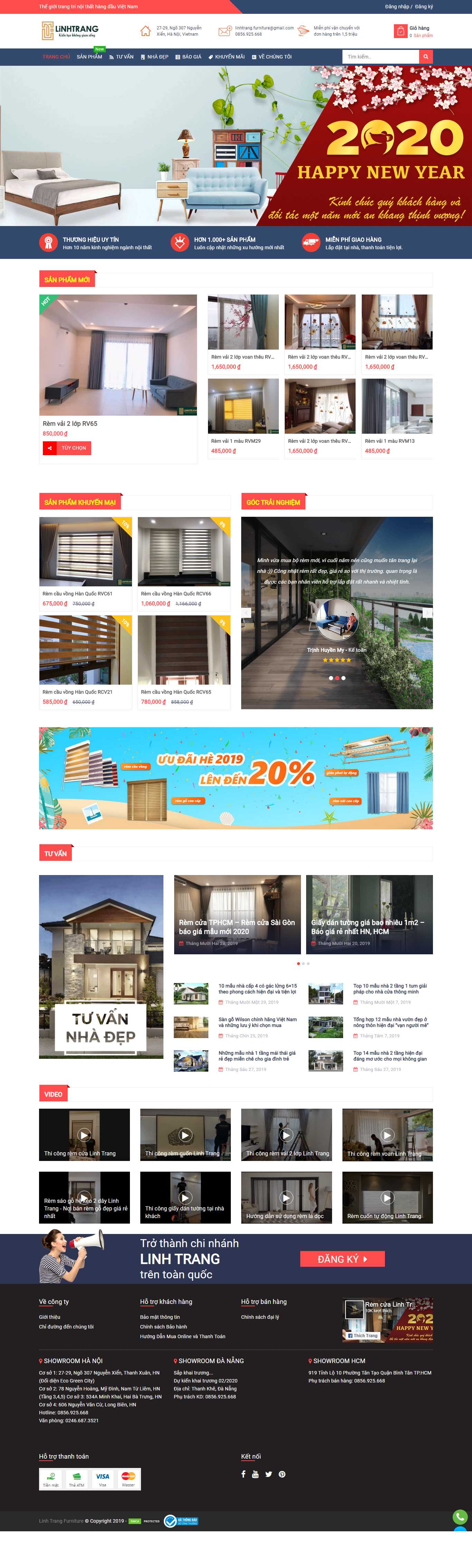 Thiết kế Web rèm văn phòng linhtrang.com.vn