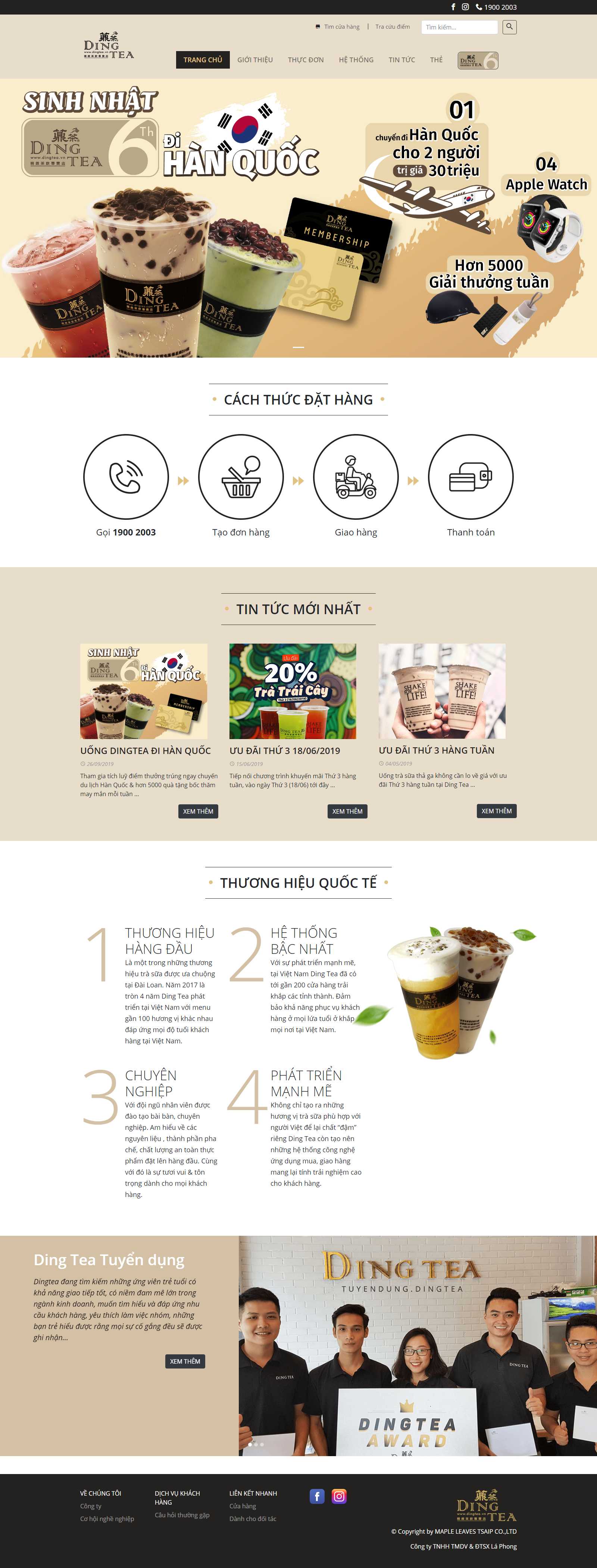 Thiết kế Web quảng bình dingtea.vn